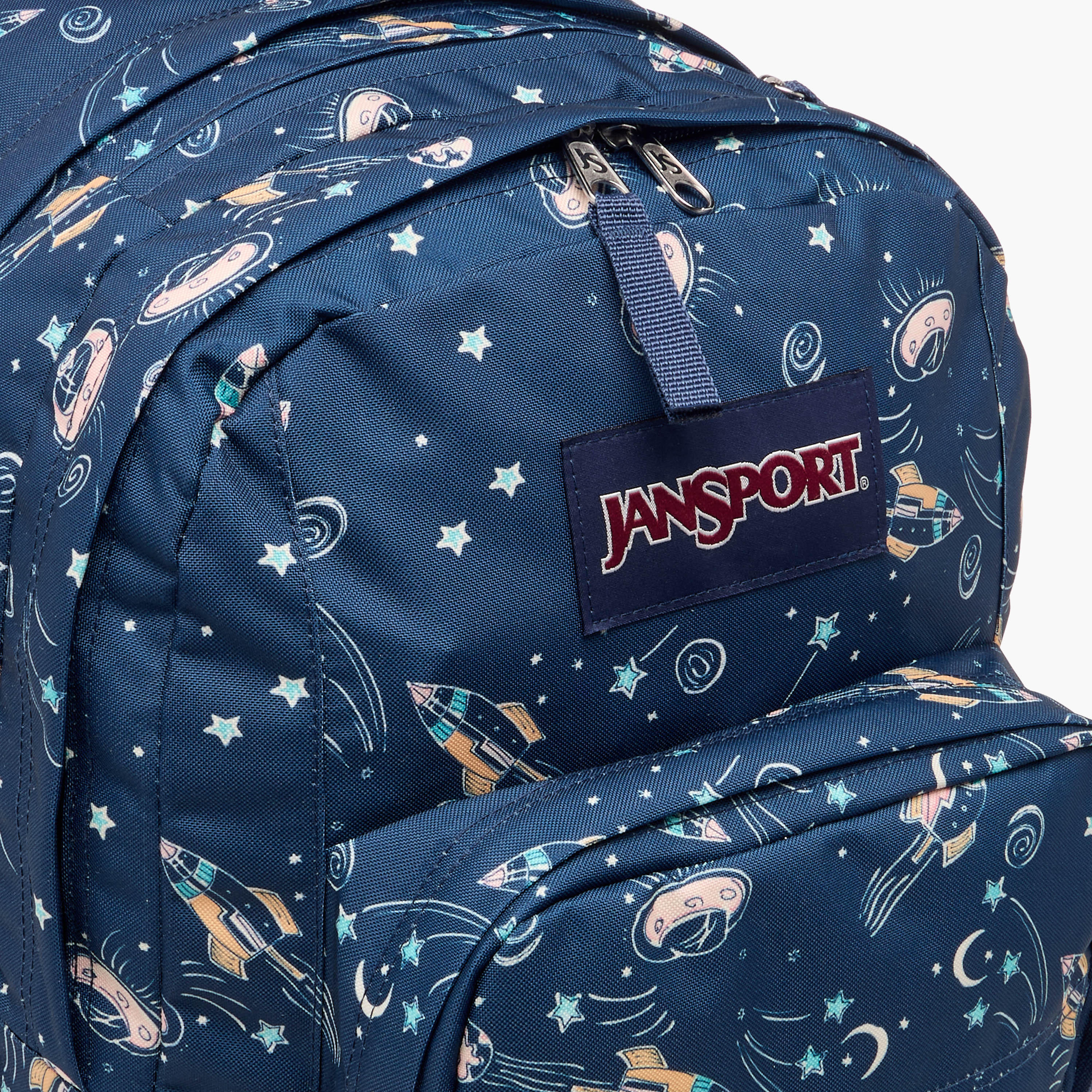 Jansport Spaceship Print Backpack with Padded Shoulder Straps - 19x33x33cms-school-bagsandbackpacks-backpacks-image-5