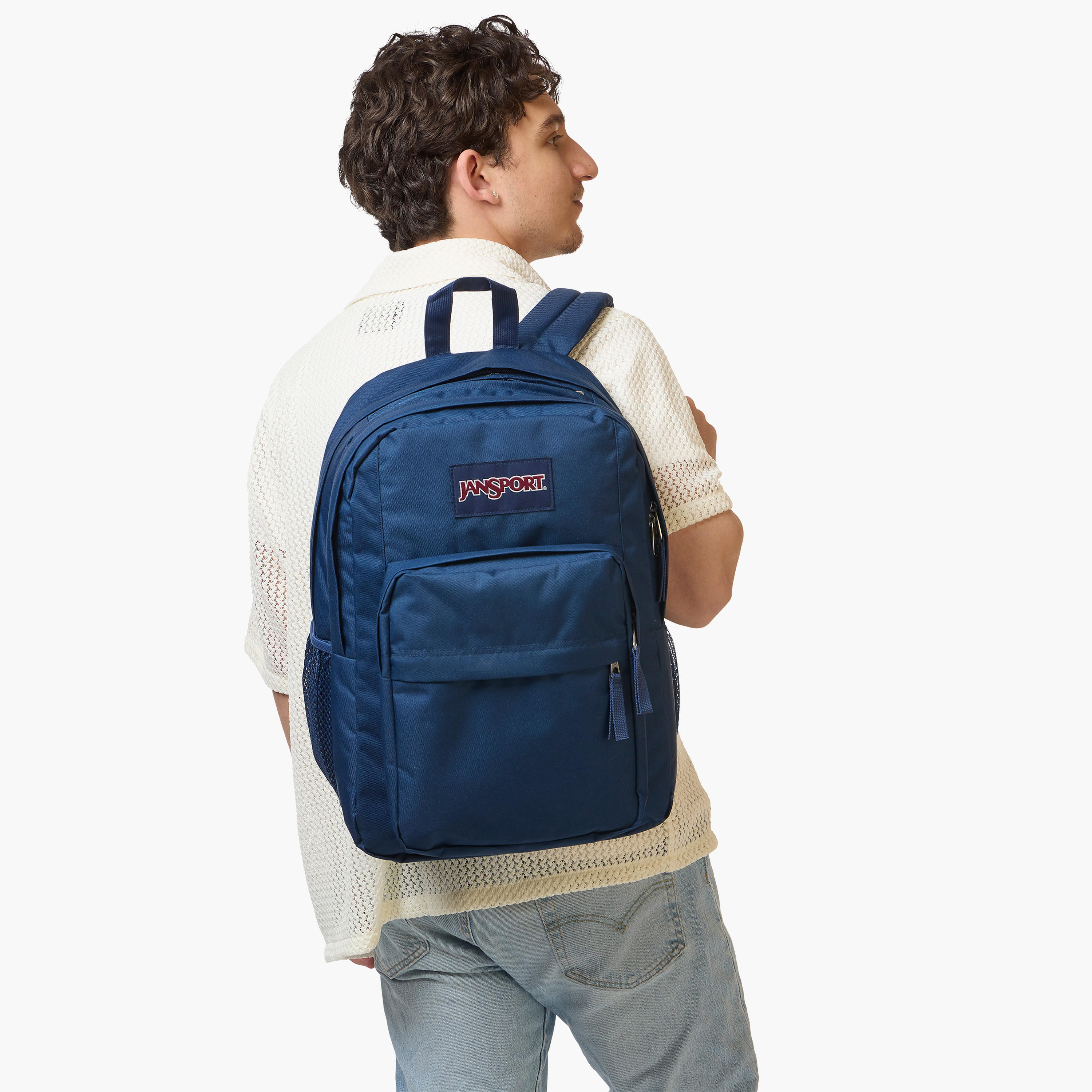 Jansport Solid Backpack with Adjustable Straps and Zip Closure - 19x33x5 cms-school-bagsandbackpacks-backpacks-image-2