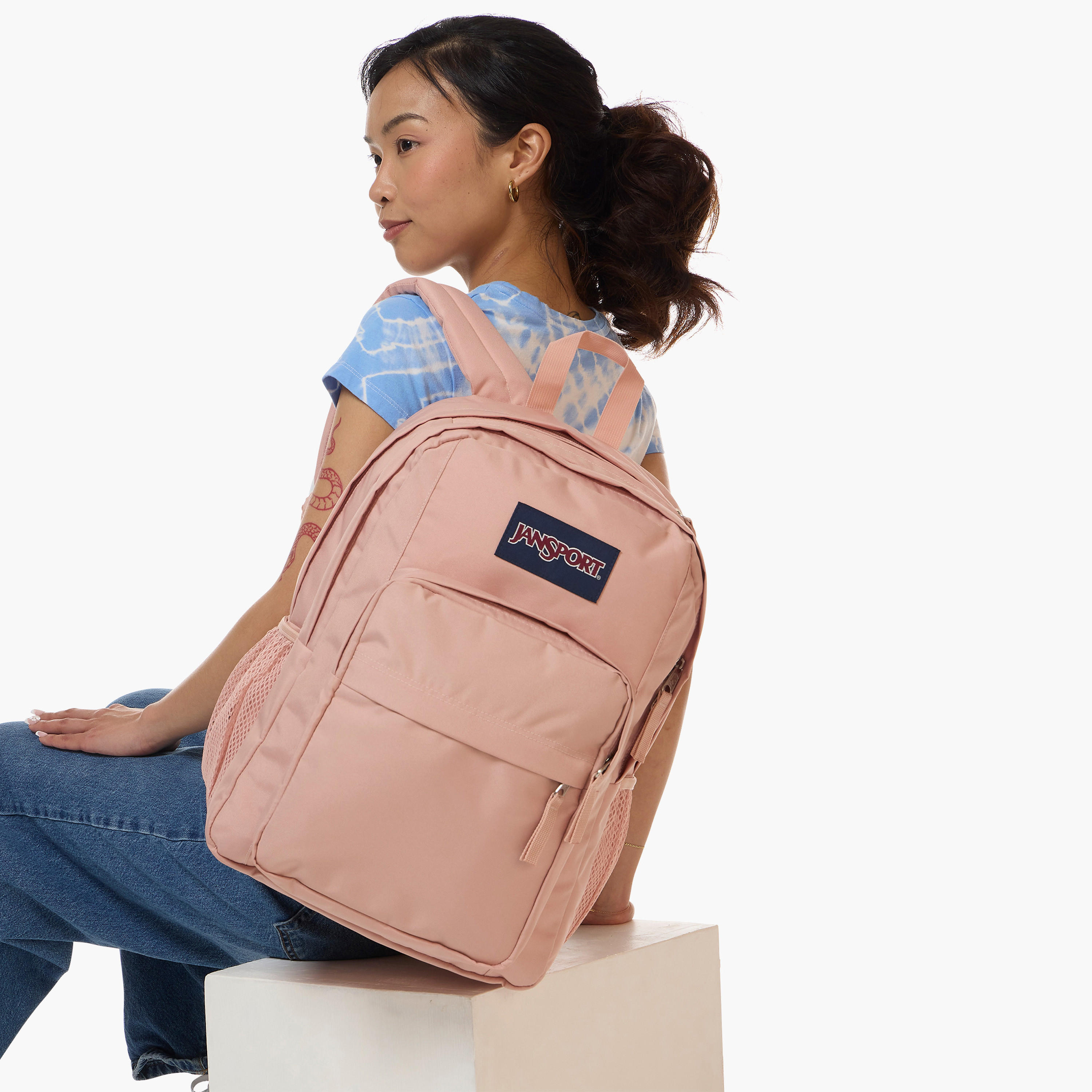 Jansport Solid Backpack with Adjustable Straps and Zip Closure - 19x33x5 cms-school-bagsandbackpacks-backpacks-image-2