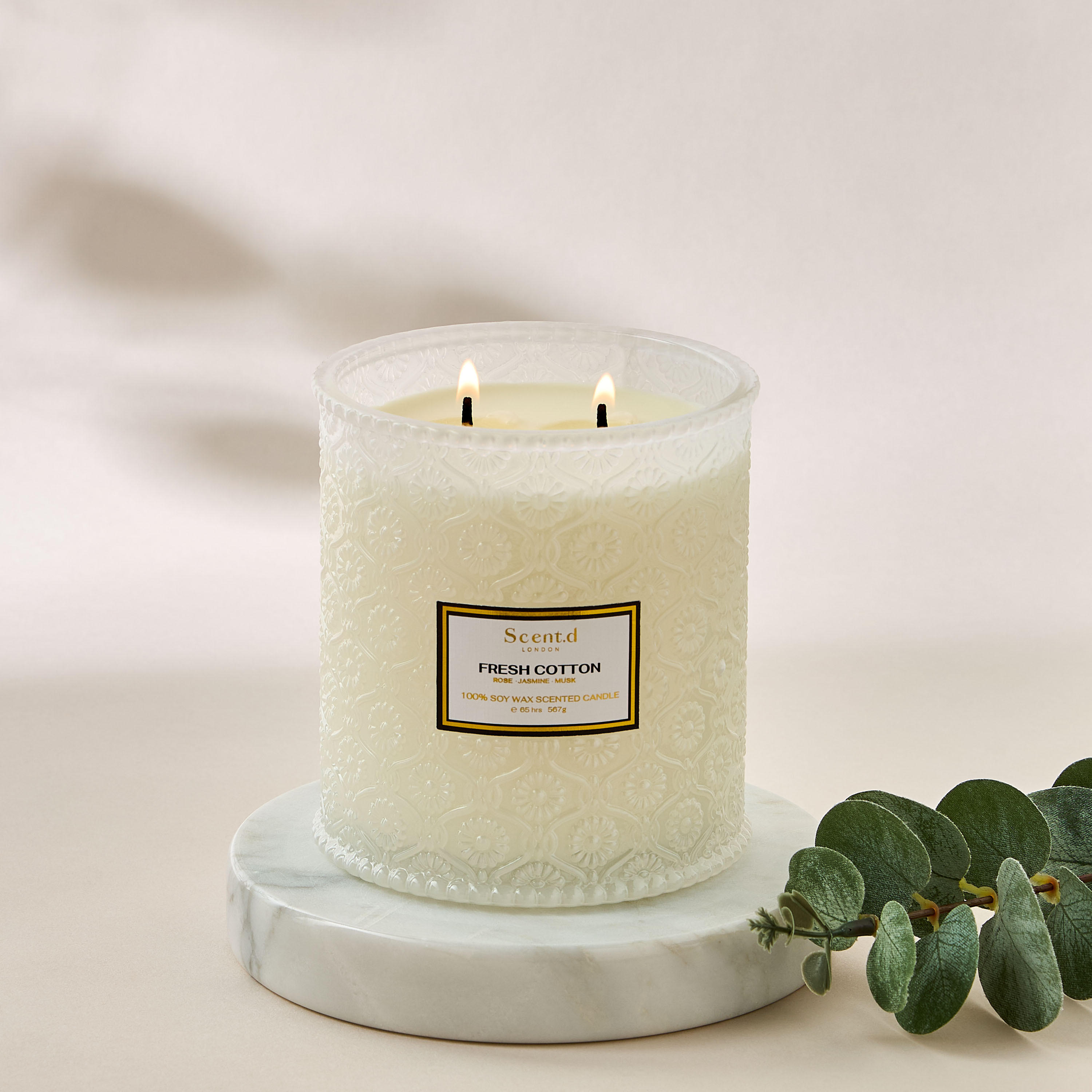 Scent.d London Fresh Cotton 2-Wick Jar Candle - 567 gms-household-homefragrance-candles-image-4
