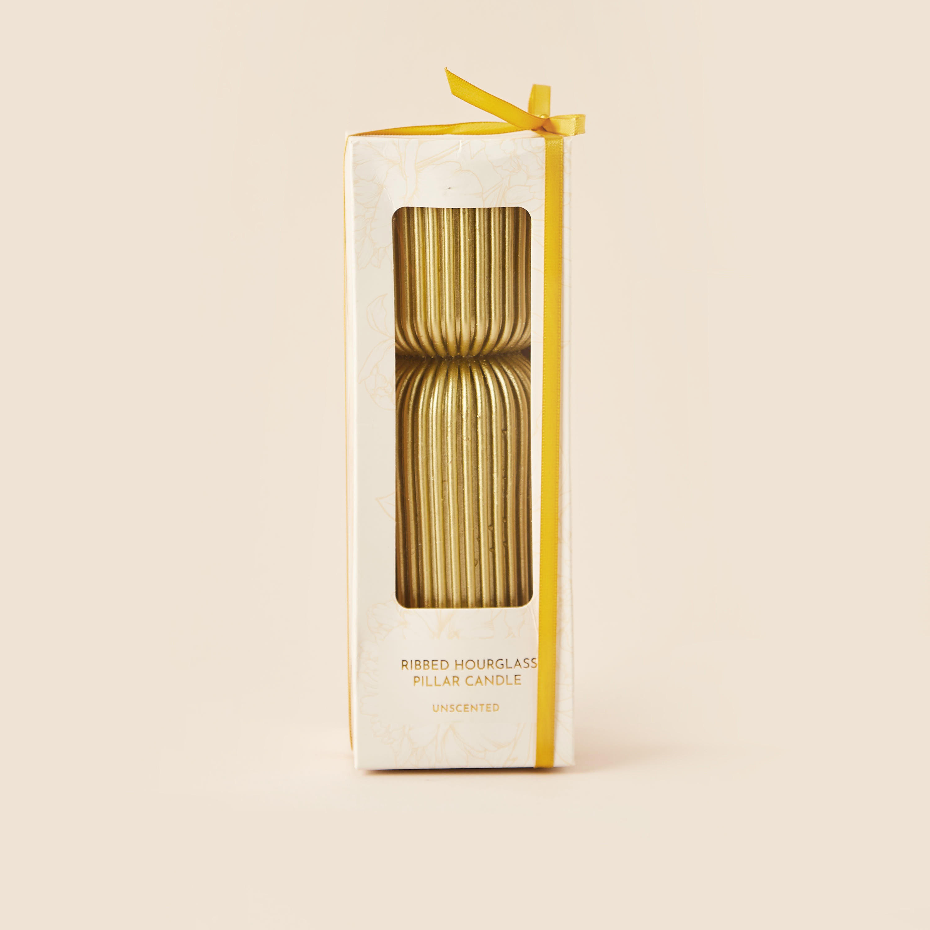 Ribbed Hourglass Unscented Pillar Candle - 23 cm-household-homefragrance-candles-image-4