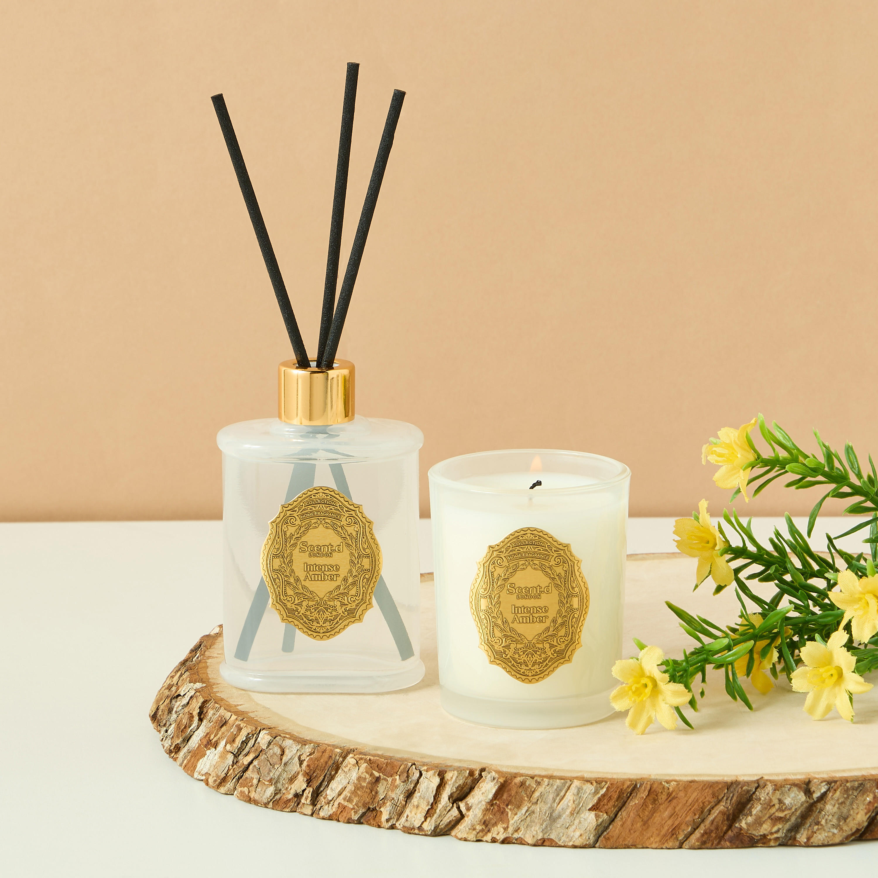 Scent.d London 2-Piece Oriental Luxe Black Saffron Scented Candle and Reed Diffuser Gift Set-household-homefragrance-fragrancegiftset-image-1