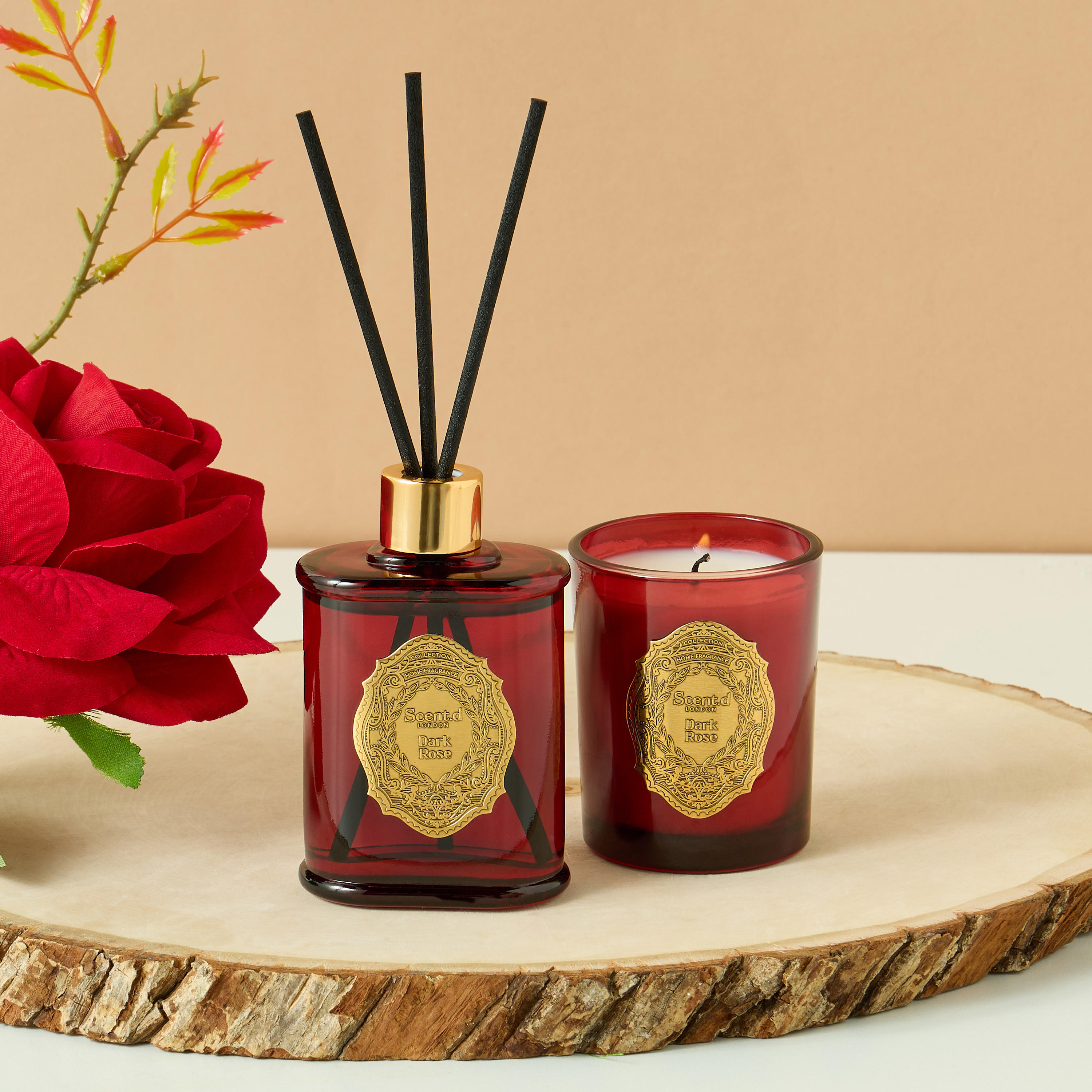 Scent.d London 2-Piece Oriental Luxe Black Saffron Scented Candle and Reed Diffuser Gift Set-household-homefragrance-fragrancegiftset-image-1