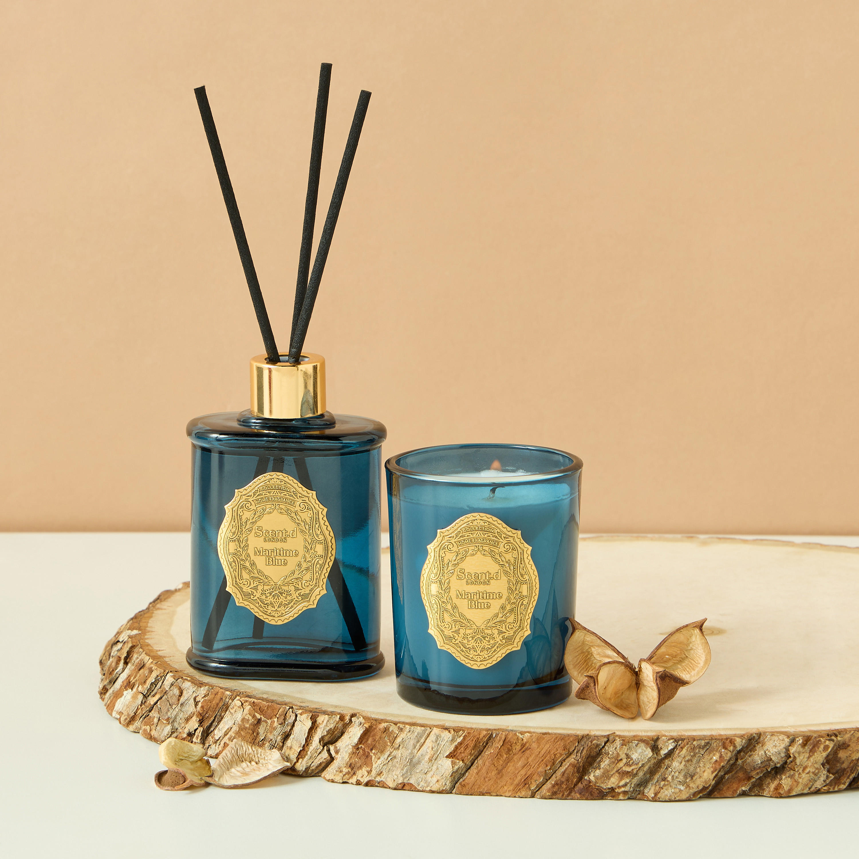Scent.d London 2-Piece Oriental Luxe Black Saffron Scented Candle and Reed Diffuser Gift Set-household-homefragrance-fragrancegiftset-image-1