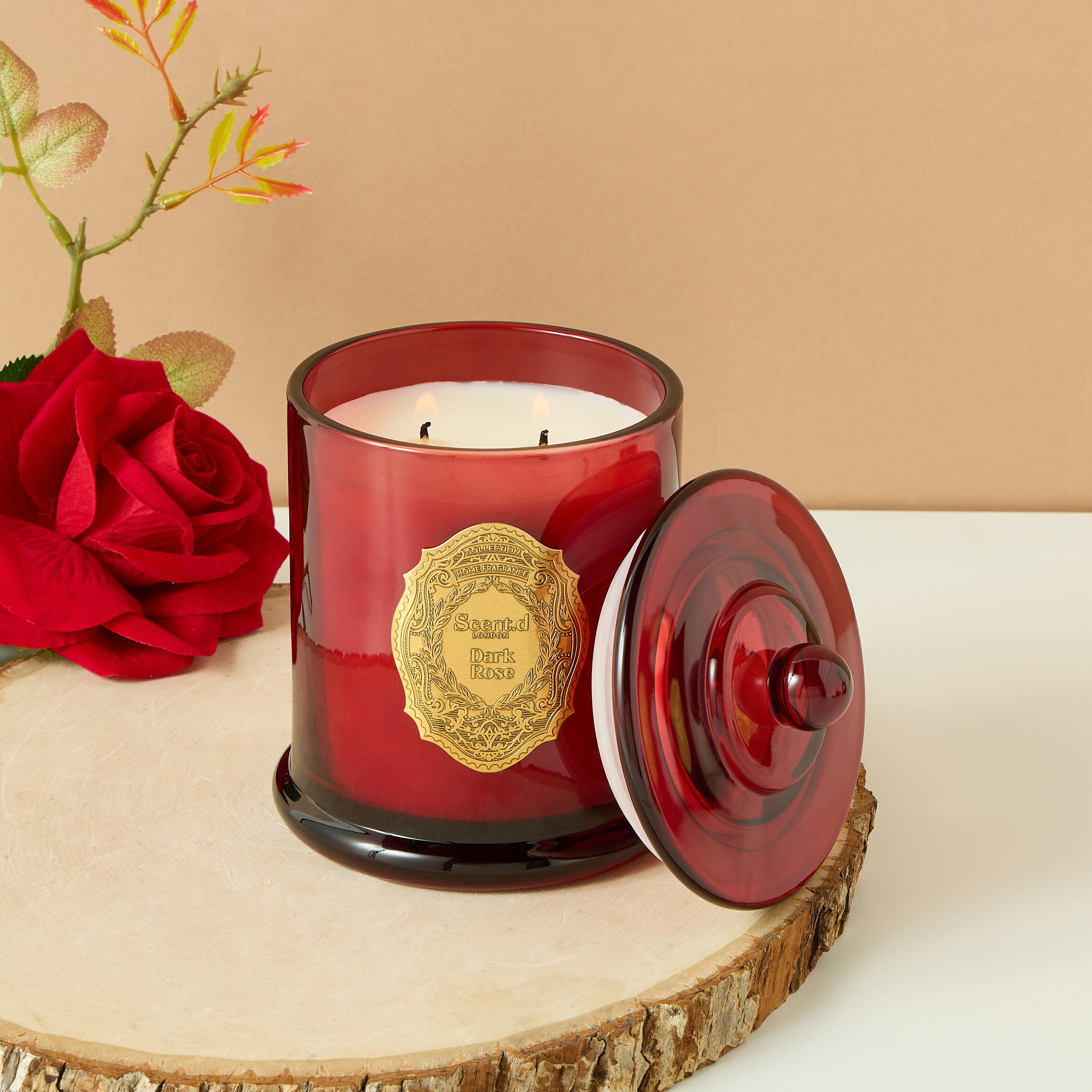Scent.d London Oriental Luxe Dark Rose Scented Jar Candle - 360 gms-household-homefragrance-candles-image-1