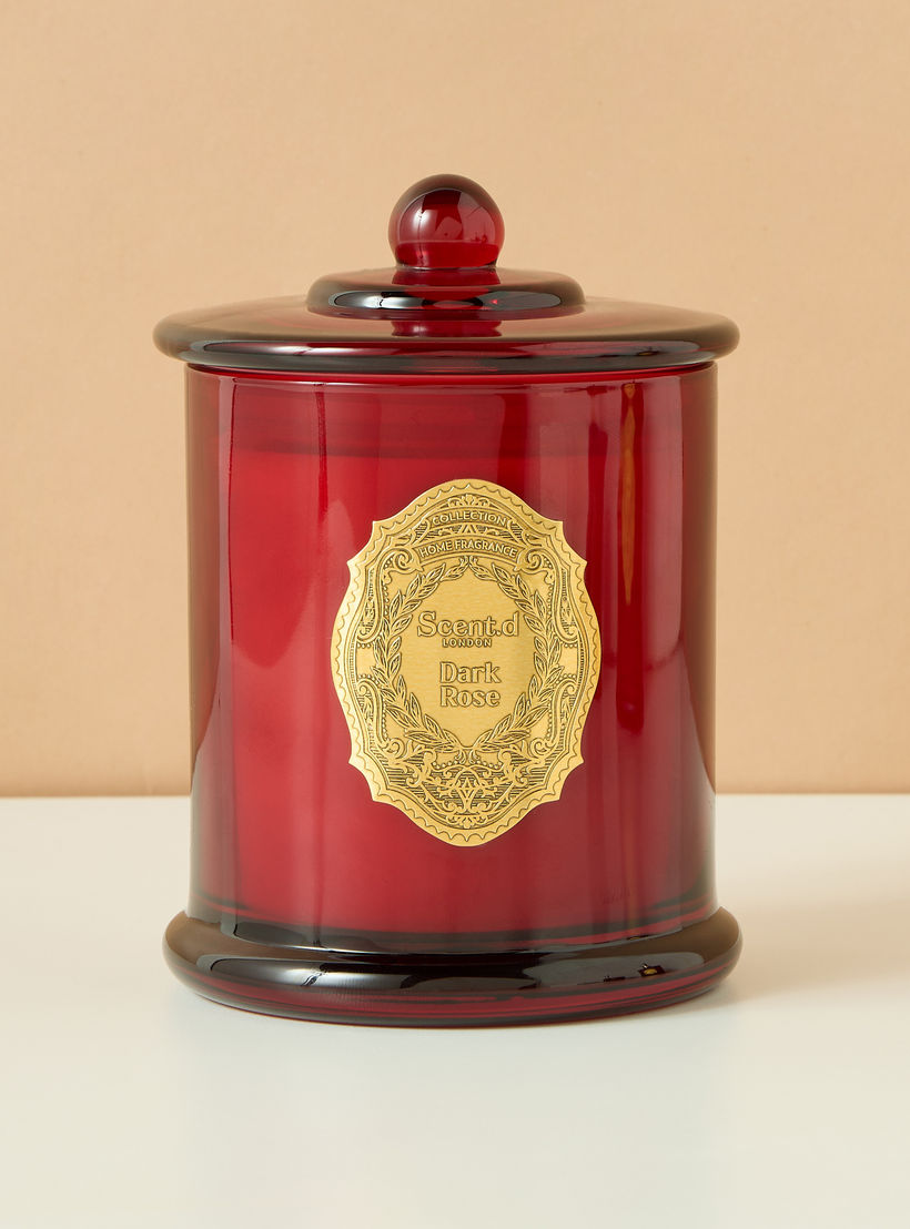 Scent.d London Oriental Luxe Dark Rose Scented Jar Candle - 360 gms-household-homefragrance-candles-image-2