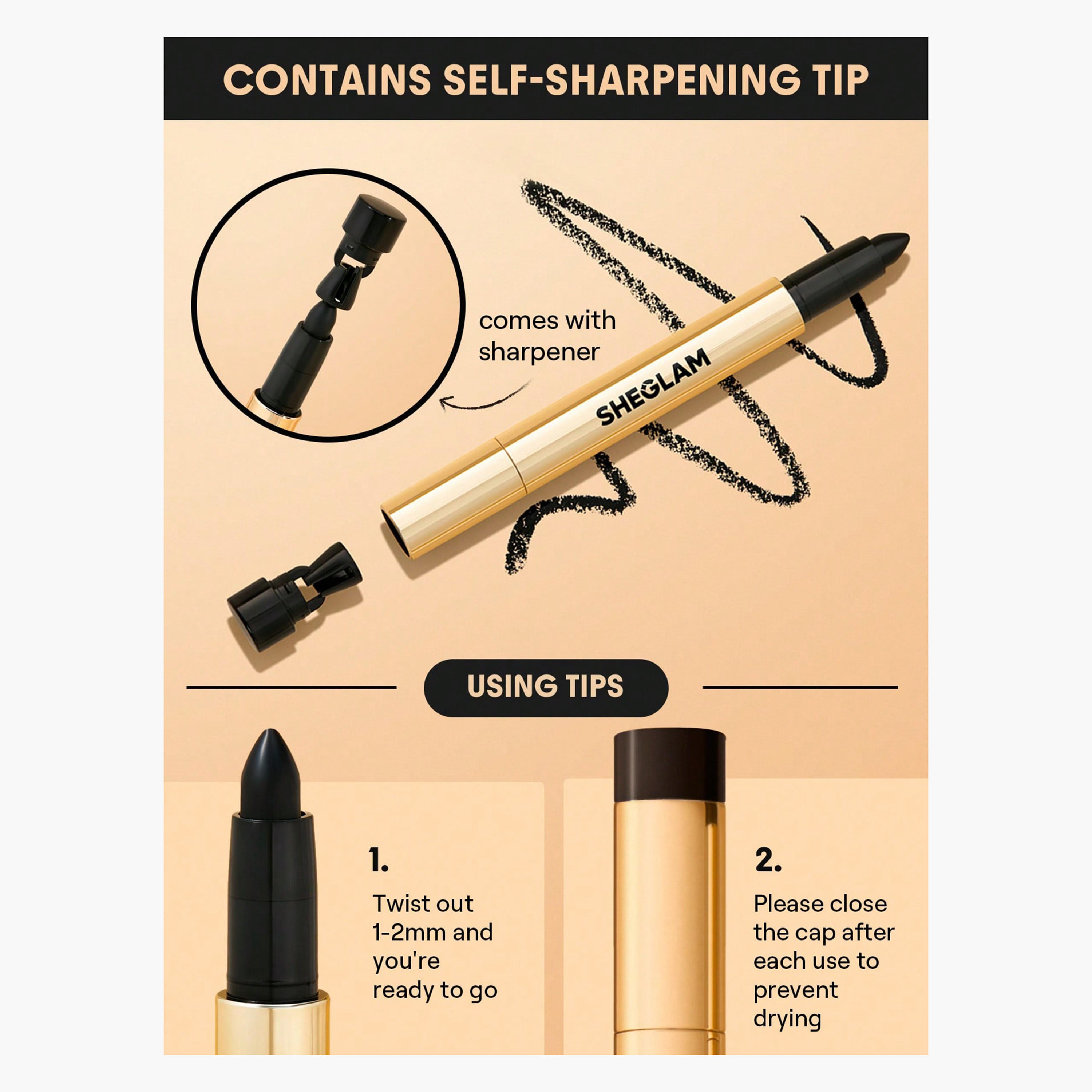 SHEGLAM Kohl Cream Eyeliner Pencil with Sharpener-beautyandpersonalcare-makeup-eyes-eyeliners-image-3