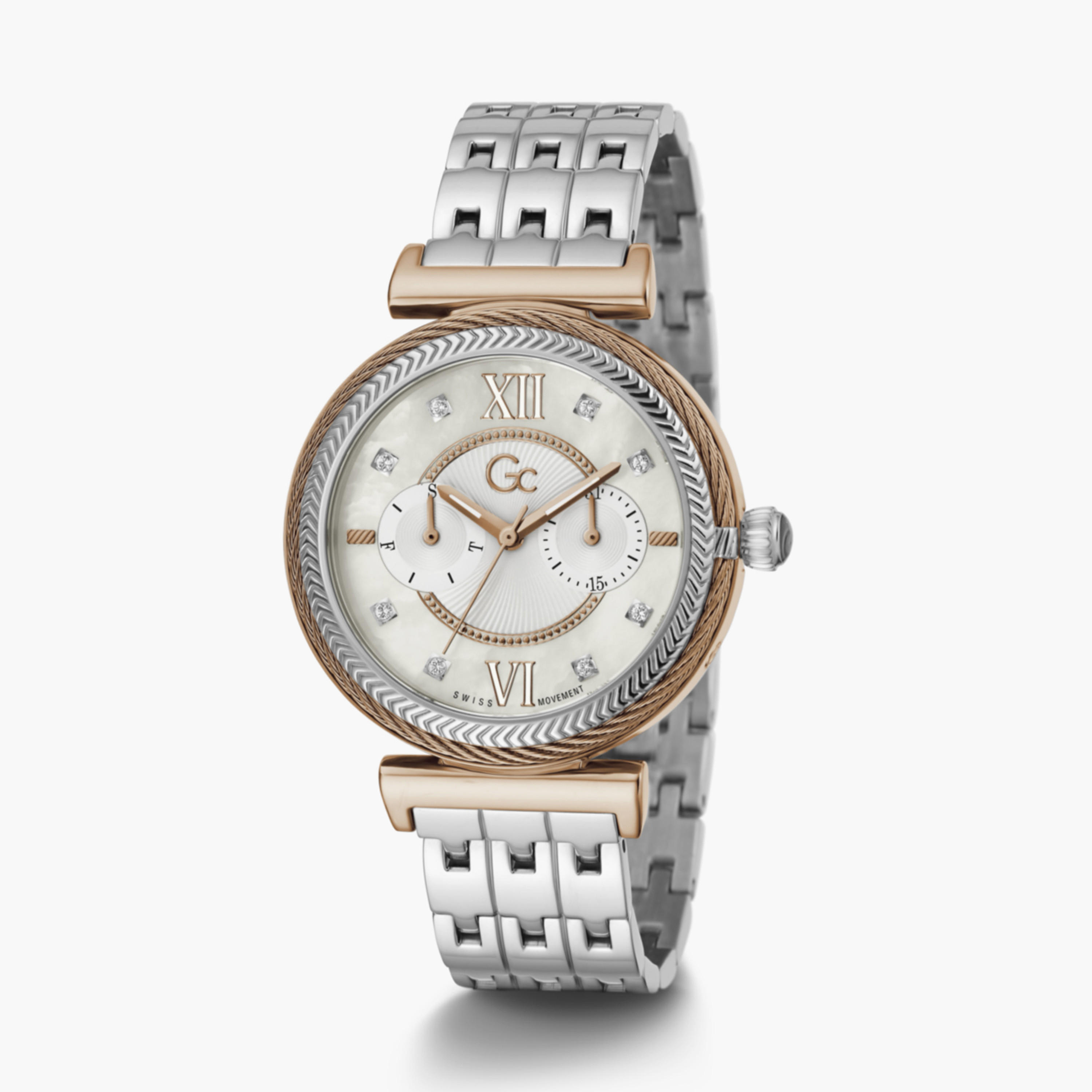 ساعة GC للنساء 38 مم فضة بعرض تناظري من الستانلس ستيل | Y76001L1MF-women-watchesandjewellery-watches-image-2