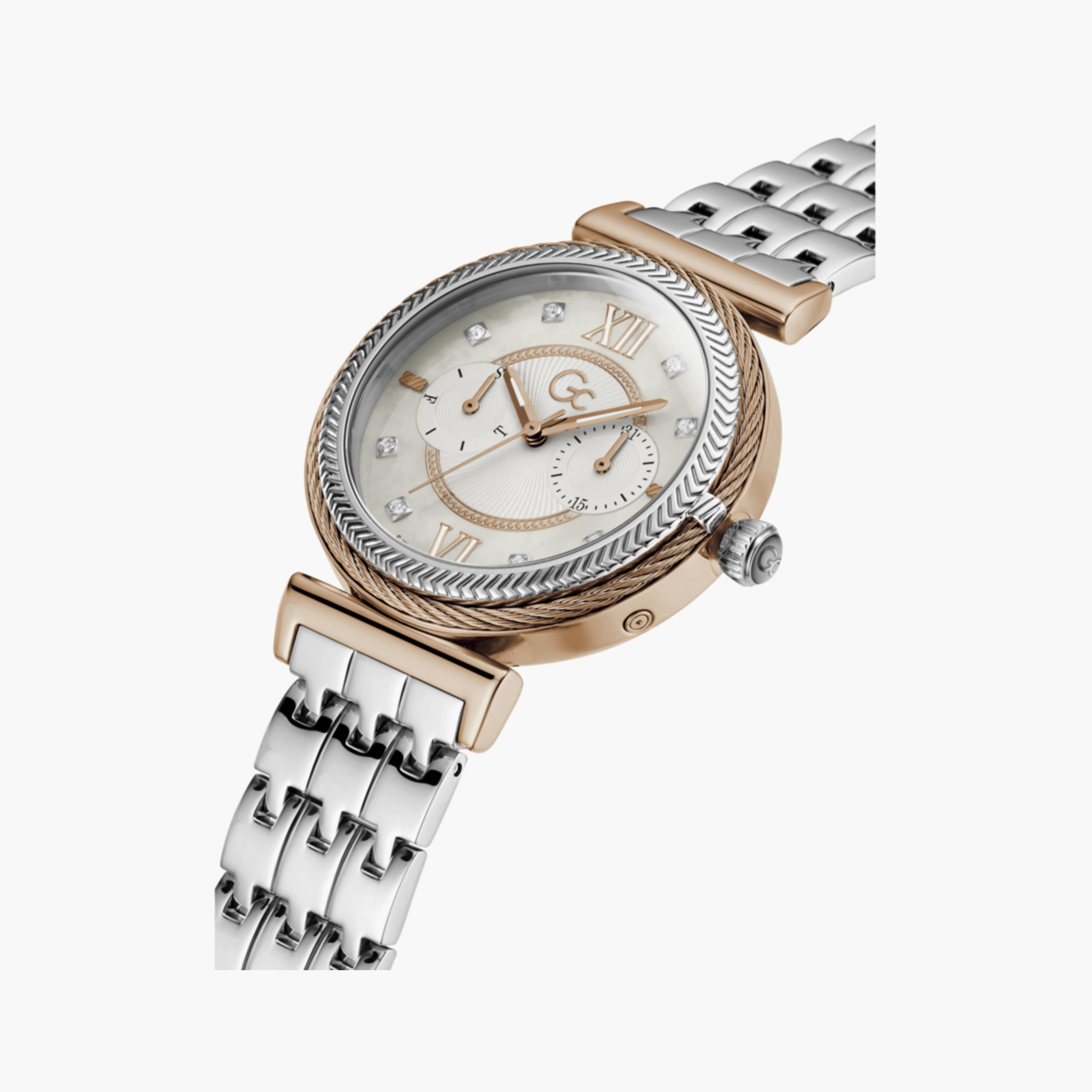 ساعة GC للنساء 38 مم فضة بعرض تناظري من الستانلس ستيل | Y76001L1MF-women-watchesandjewellery-watches-image-5