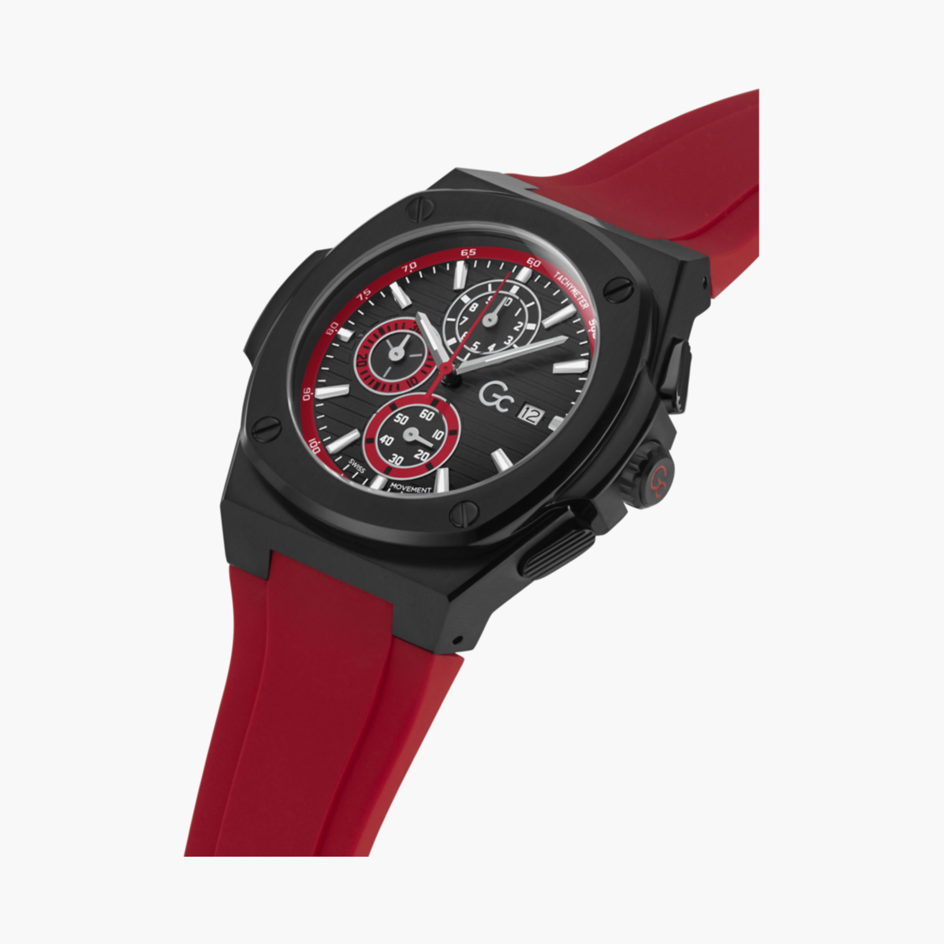 GC Men's 44 MM Red Chronograph Silicone Watch | Y99005G2MF-men-watchesandjewellery-watches-image-5