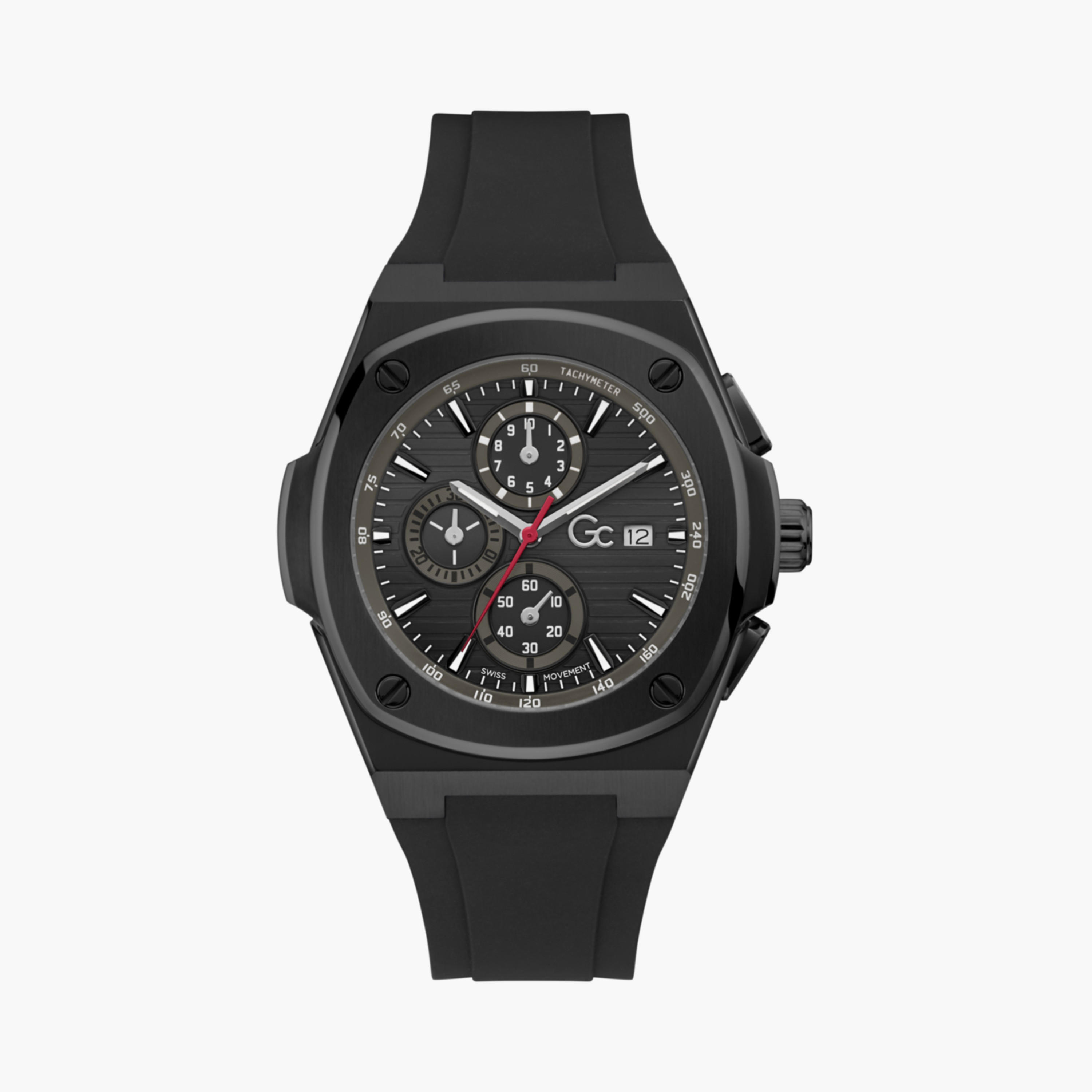 GC Men's 44 MM Red Chronograph Silicone Watch | Y99005G2MF-men-watchesandjewellery-watches-image-1