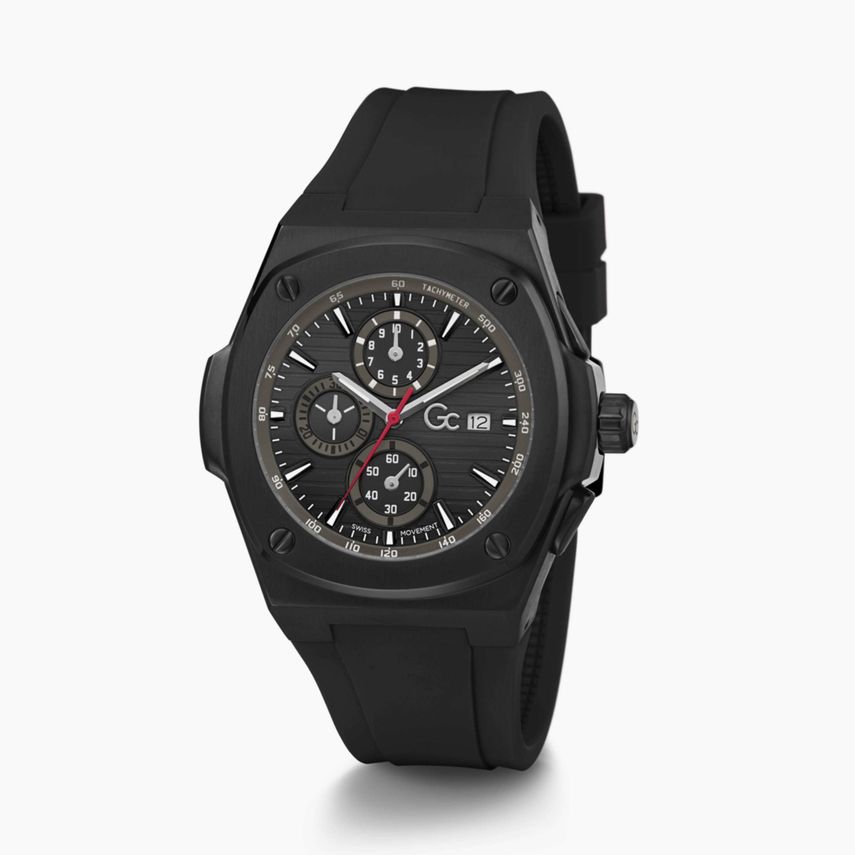 GC Men's 44 MM Red Chronograph Silicone Watch | Y99005G2MF-men-watchesandjewellery-watches-image-2