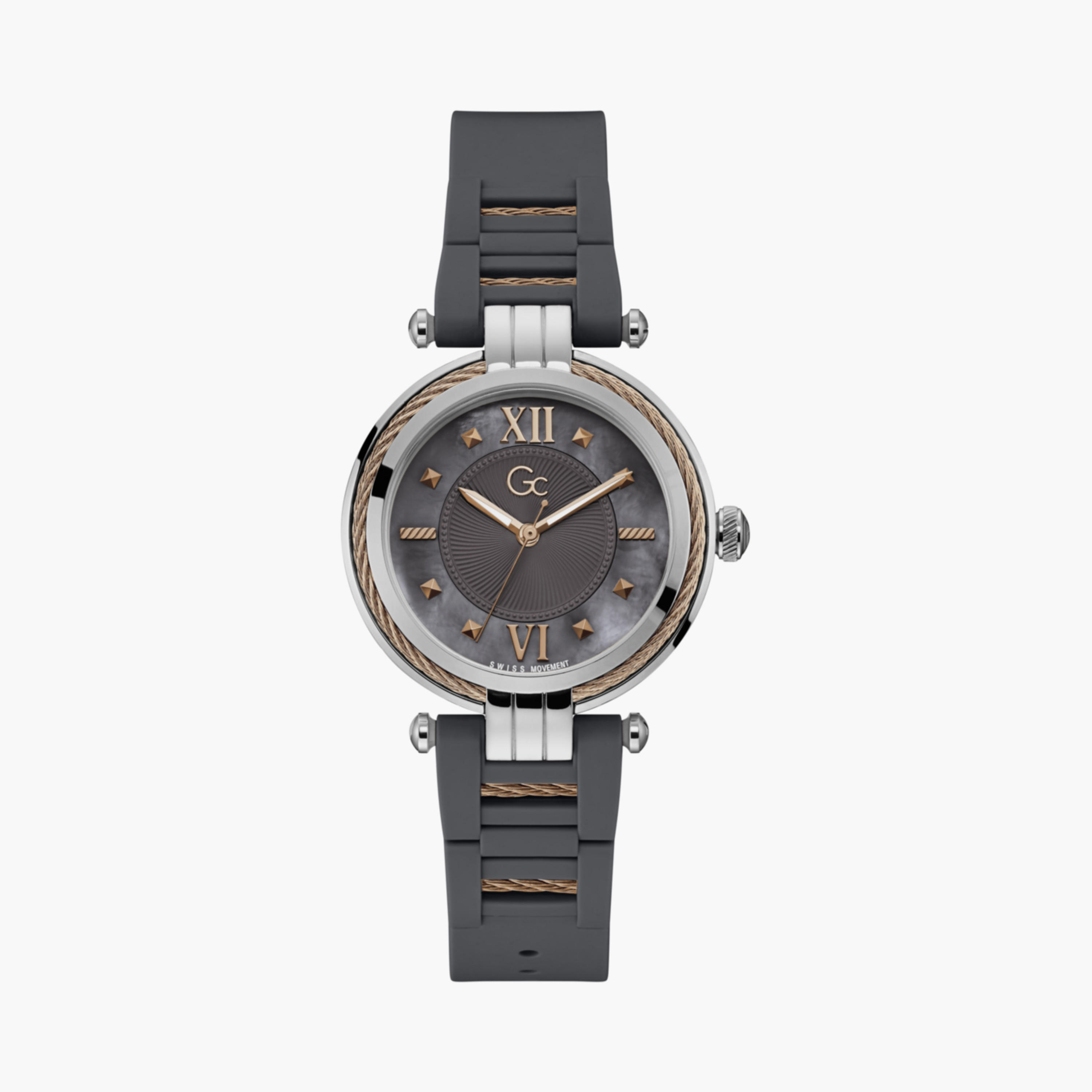 ساعة GC للنساء باللون الرمادي بعرض تناظري من السيليكون مقاس 36 مم | Y56006L5MF-women-watchesandjewellery-watches-image-1
