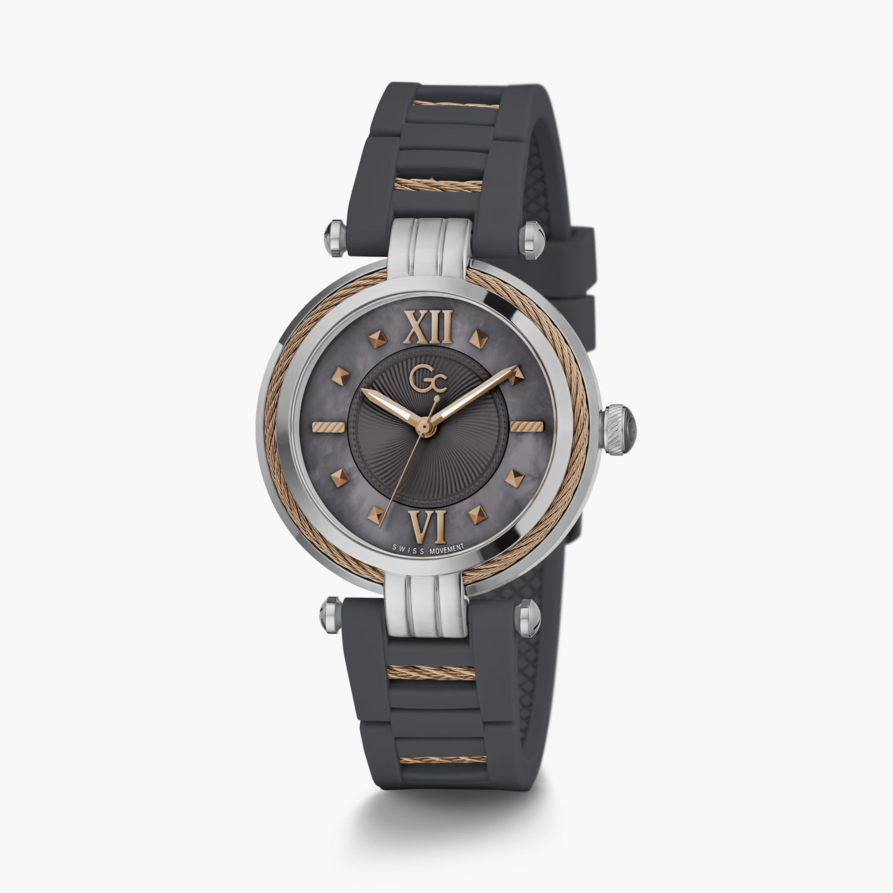 ساعة GC للنساء باللون الرمادي بعرض تناظري من السيليكون مقاس 36 مم | Y56006L5MF-women-watchesandjewellery-watches-image-2