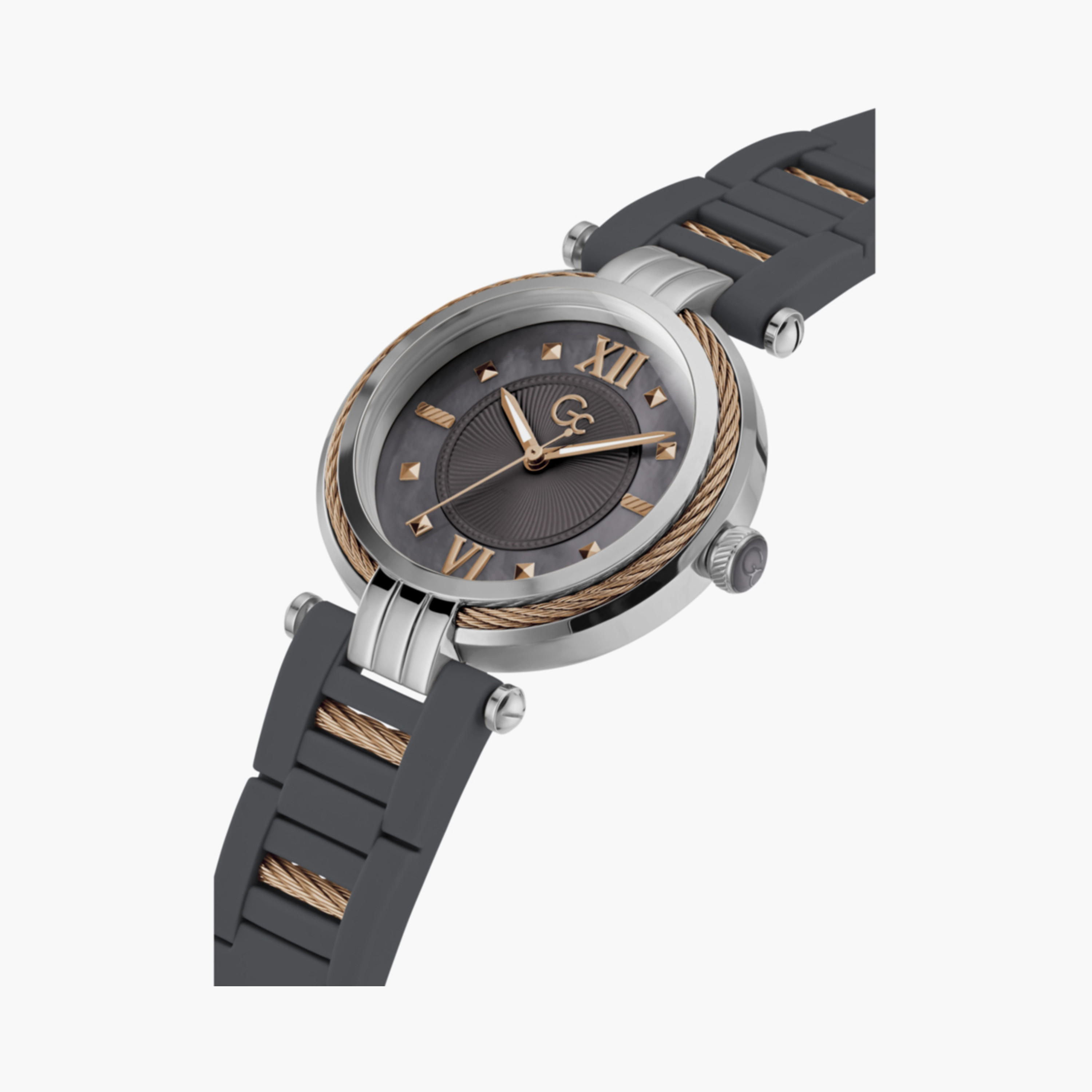 ساعة GC للنساء باللون الرمادي بعرض تناظري من السيليكون مقاس 36 مم | Y56006L5MF-women-watchesandjewellery-watches-image-5