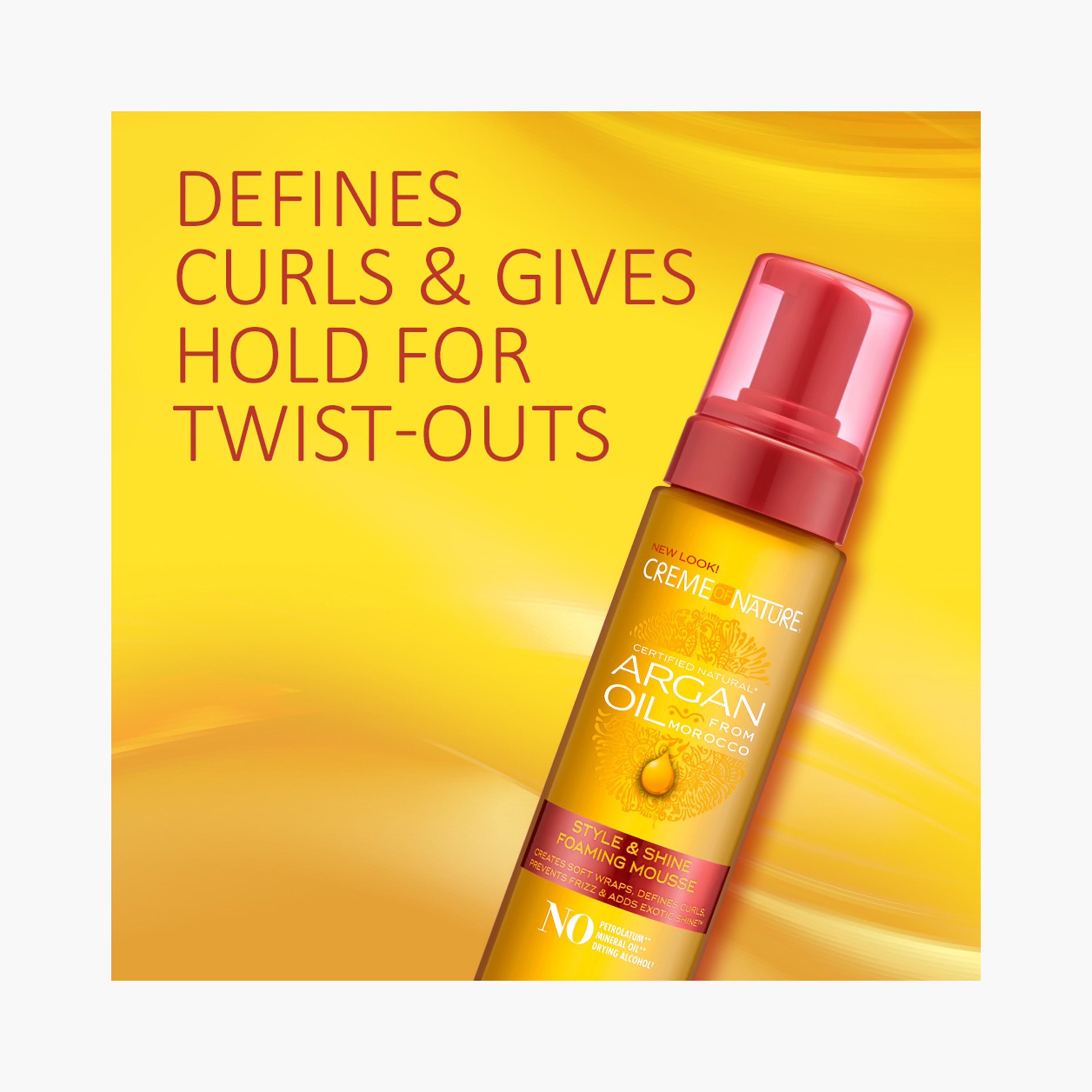 Creme Of Nature RV CON Argan Oil Style and Shine Foaming Mousse - 207 ml-beautyandpersonalcare-hair-hairstyling-hairgels-image-2