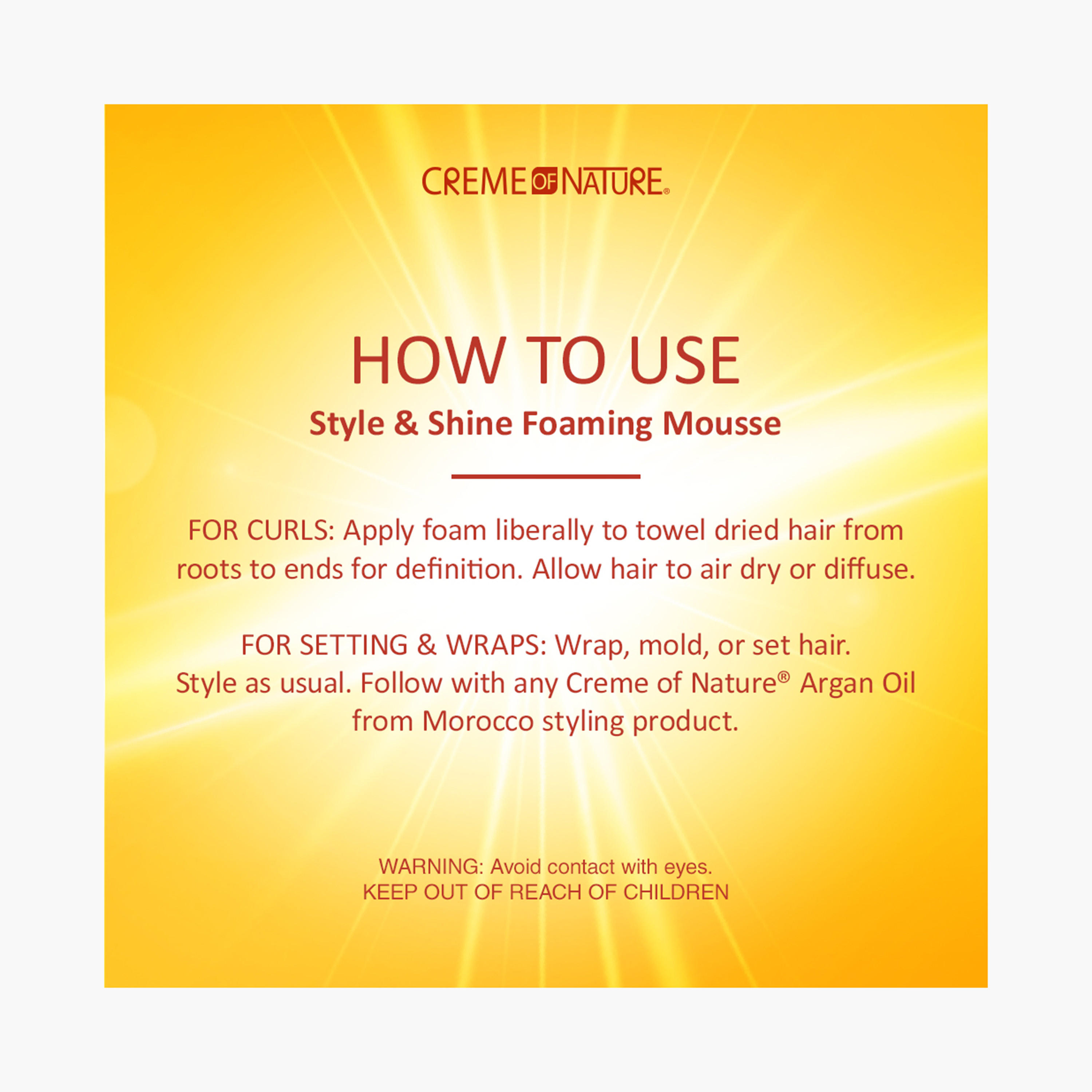 Creme Of Nature RV CON Argan Oil Style and Shine Foaming Mousse - 207 ml-beautyandpersonalcare-hair-hairstyling-hairgels-image-3