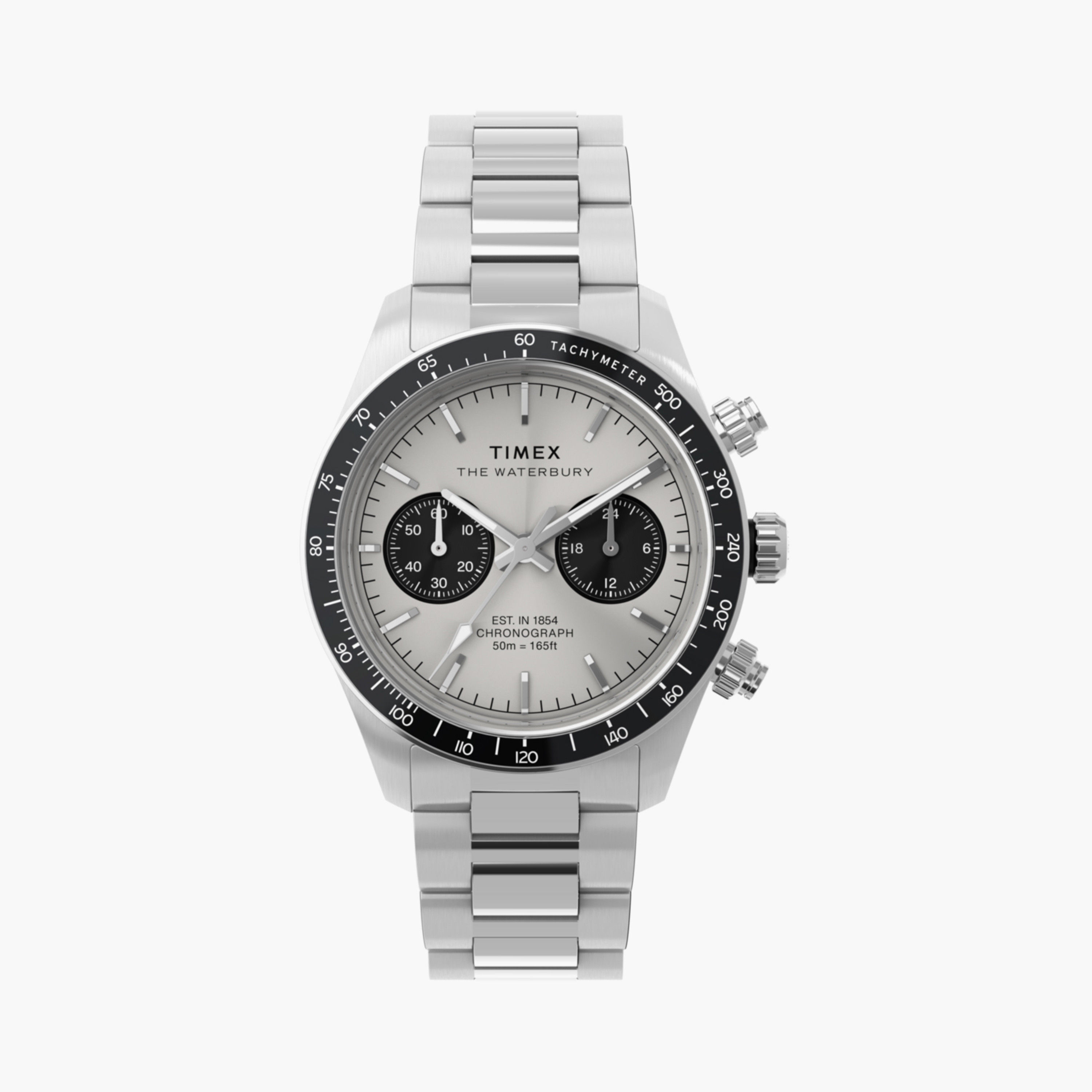 Timex Men's 39 MM Silver Chronograph Stainless Steel Watch | TW2Y19200-men-watchesandjewellery-watches-image-1