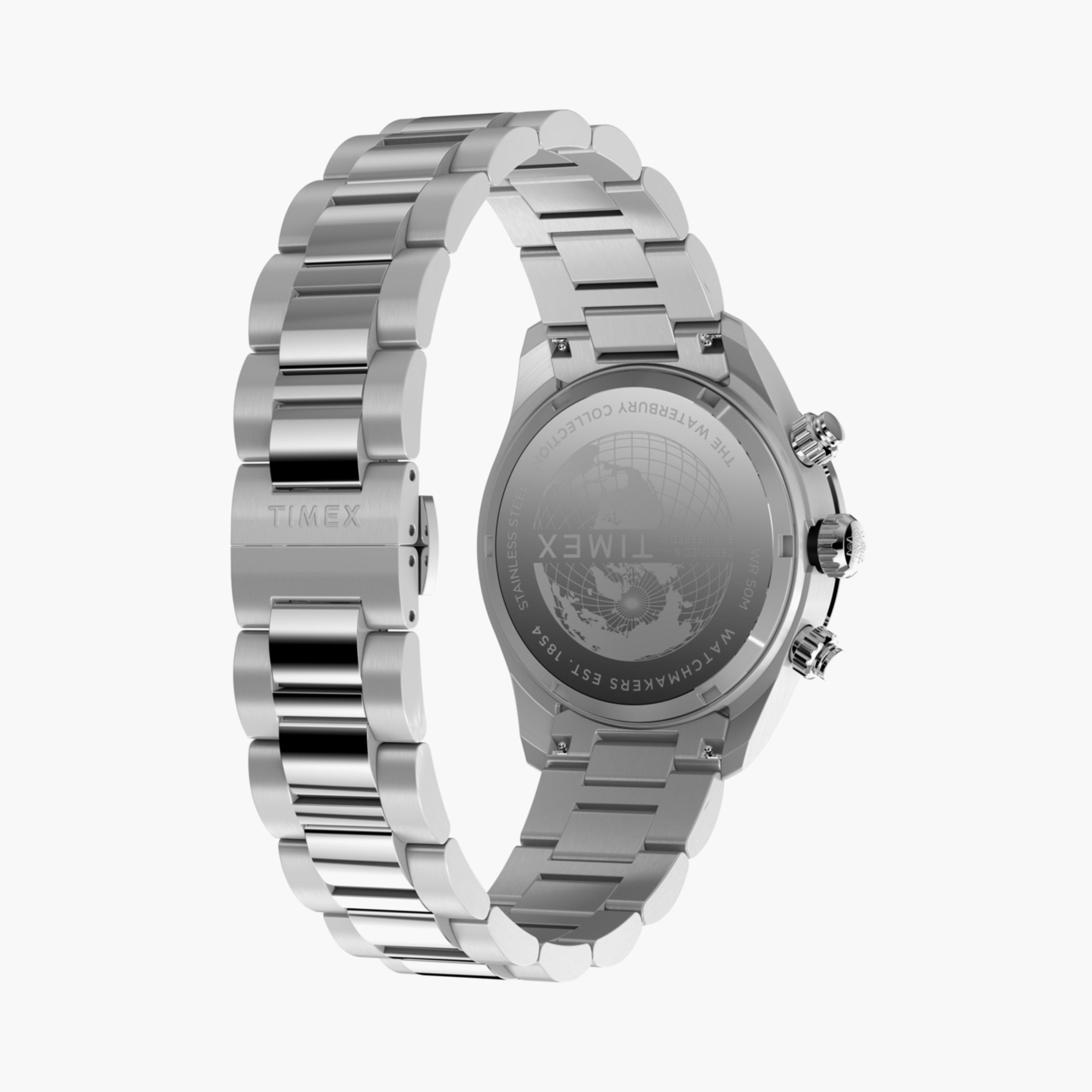 Timex Men's 39 MM Silver Chronograph Stainless Steel Watch | TW2Y19200-men-watchesandjewellery-watches-image-4