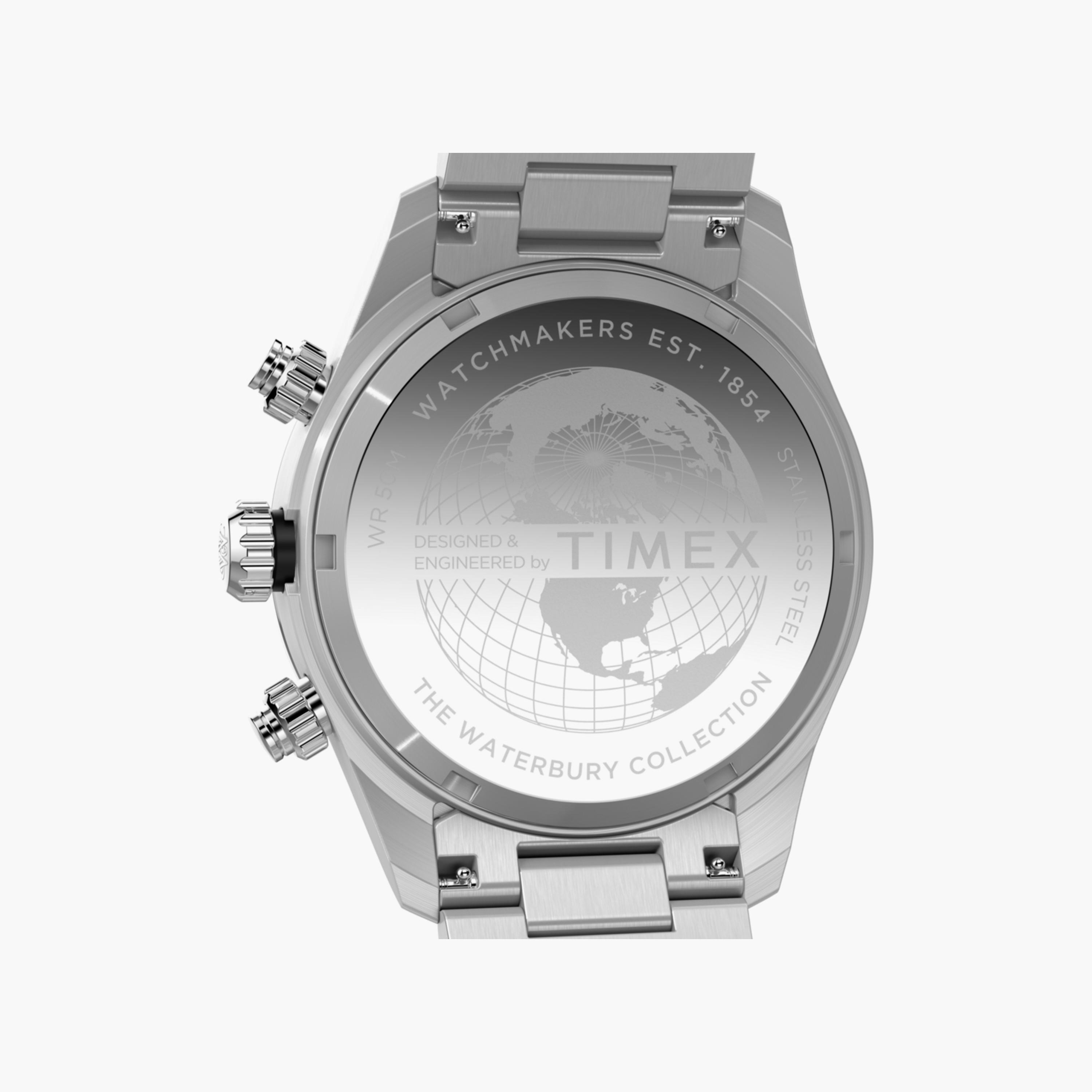 Timex Men's 39 MM Silver Chronograph Stainless Steel Watch | TW2Y19200-men-watchesandjewellery-watches-image-5