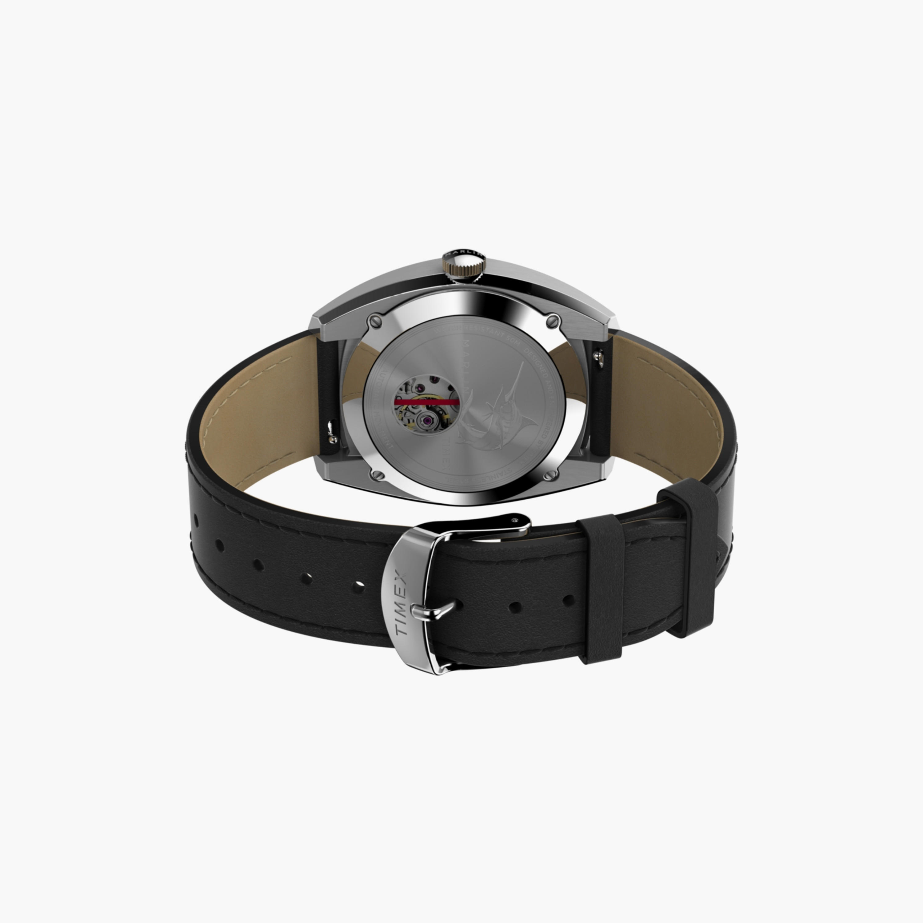 Timex Men's 39 MM Black Automatic Leather Watch | TW2V62100-men-watchesandjewellery-watches-image-4