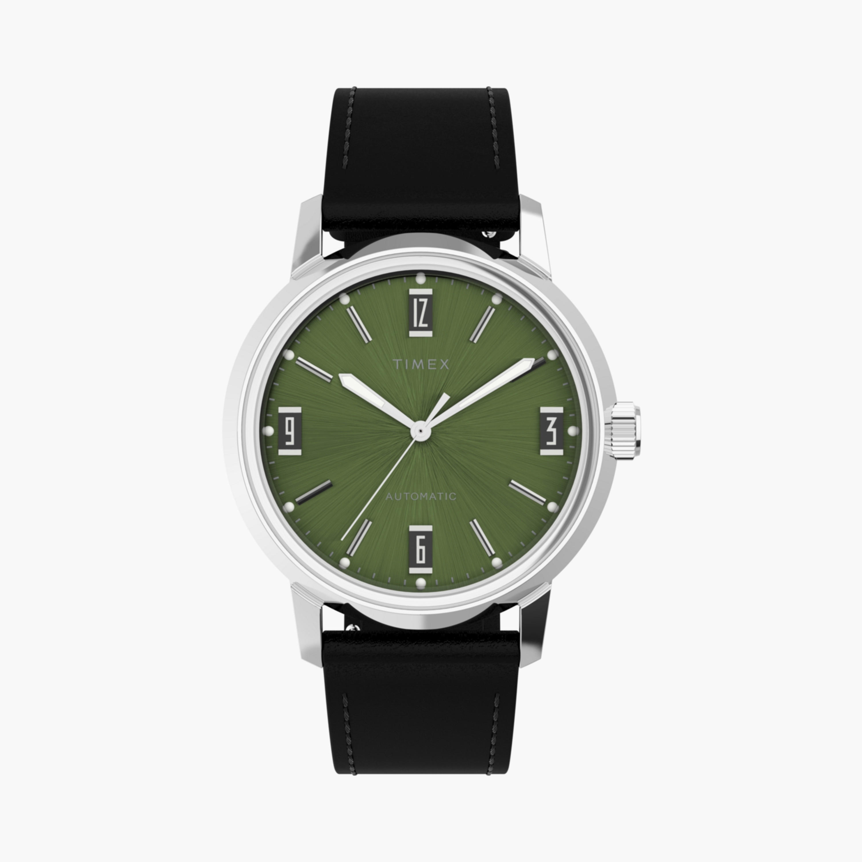 Timex Men's 40 MM Black Automatic Leather Watch | TW2V44600-men-watchesandjewellery-watches-image-1