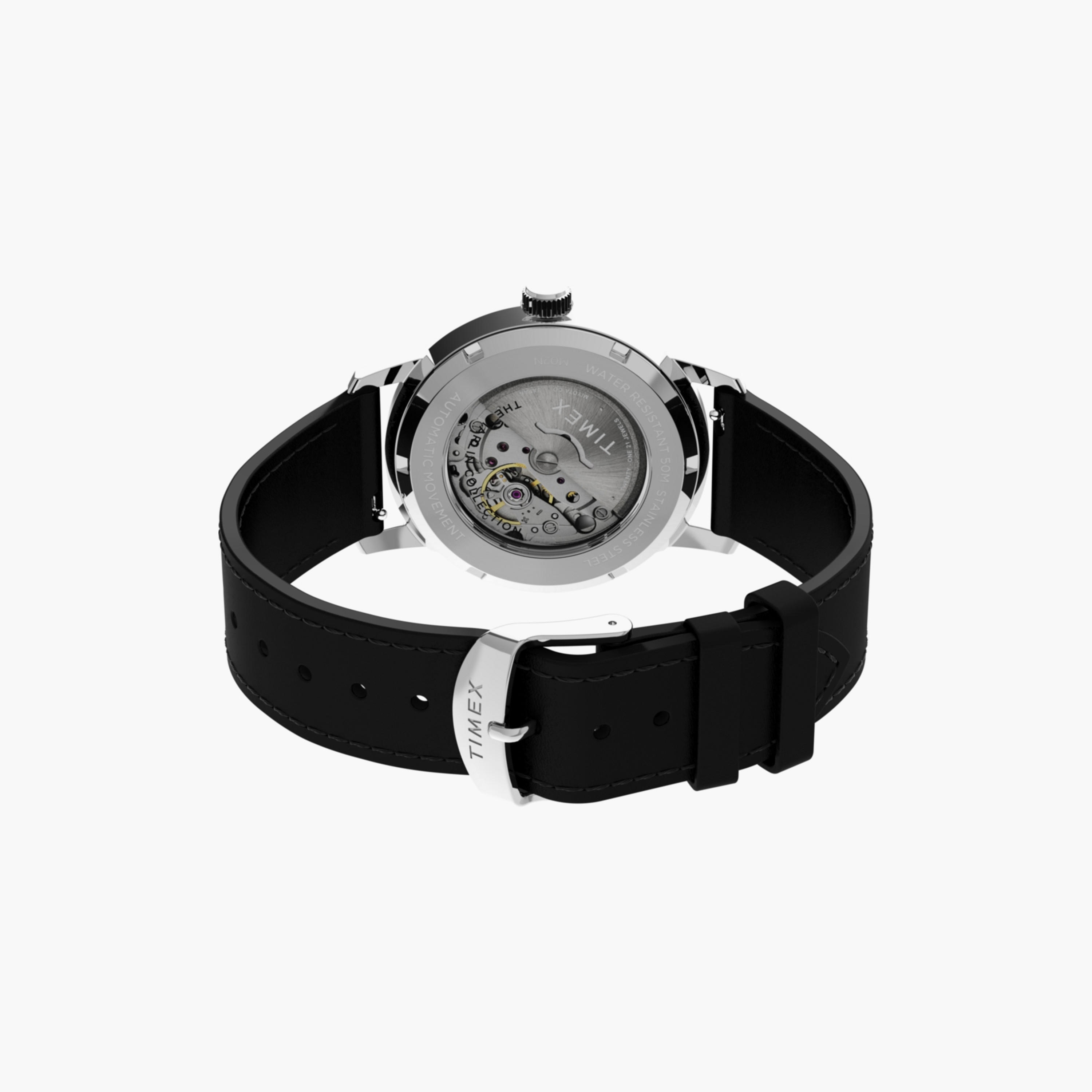 Timex Men's 40 MM Black Automatic Leather Watch | TW2V44600-men-watchesandjewellery-watches-image-4