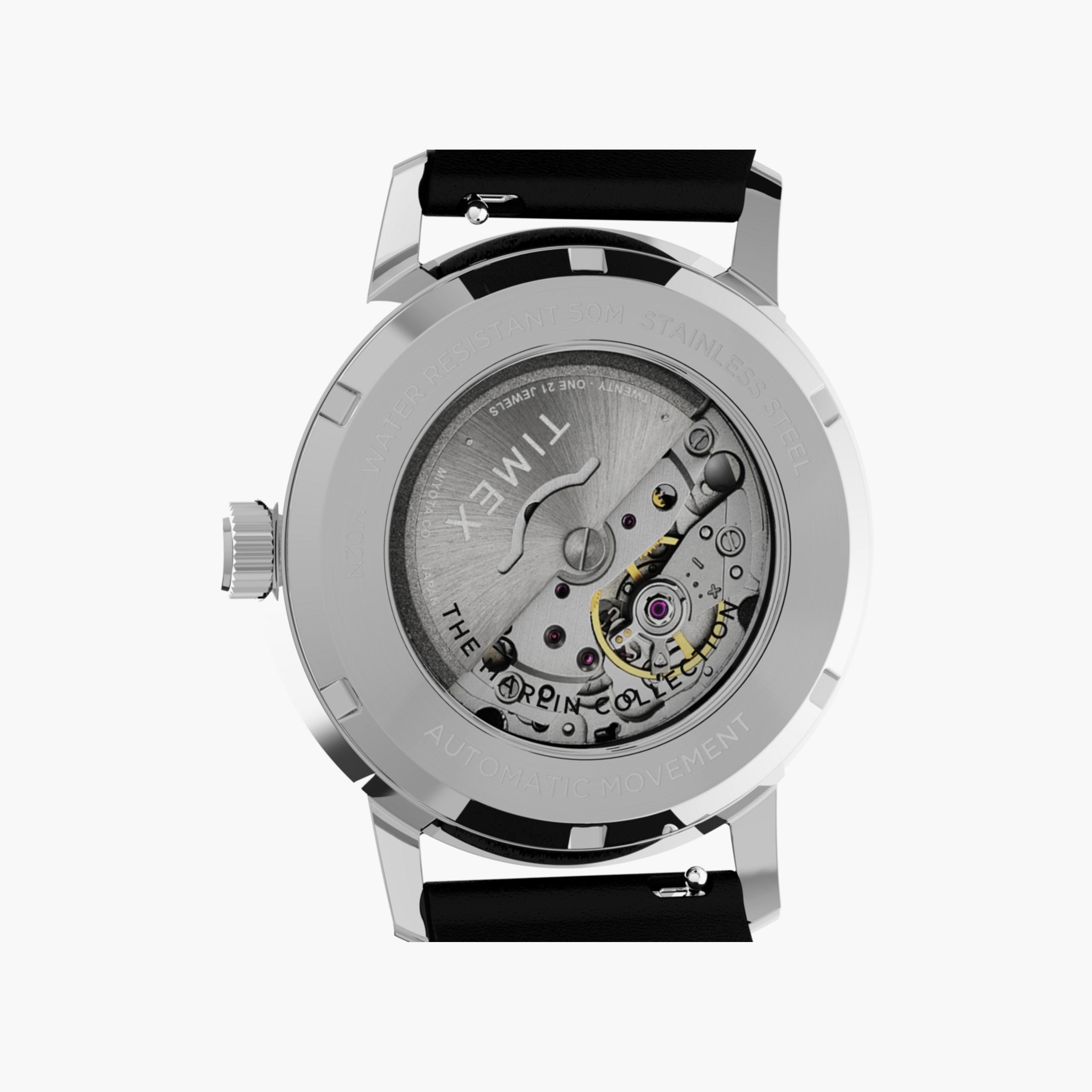 Timex Men's 40 MM Black Automatic Leather Watch | TW2V44600-men-watchesandjewellery-watches-image-5