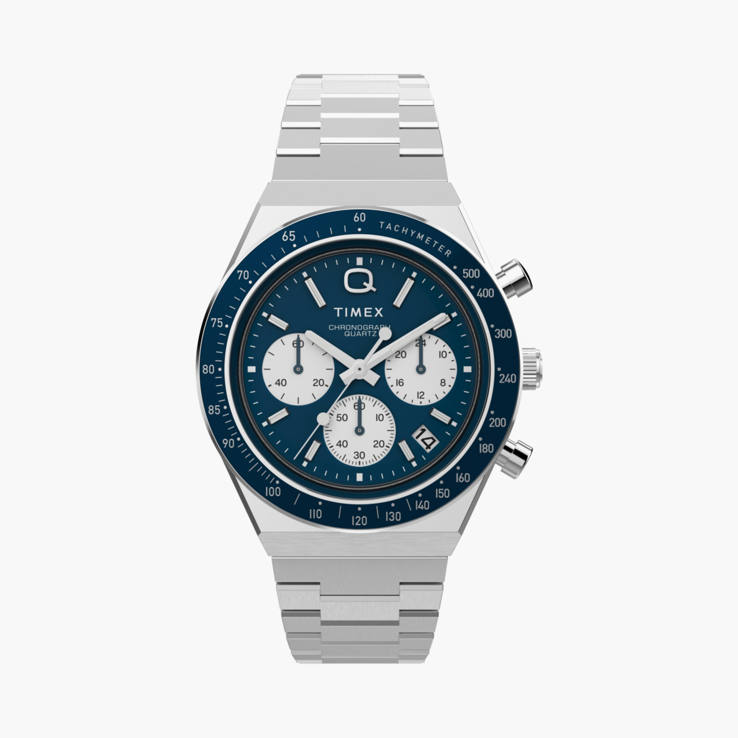 Timex Men's 40 MM Silver Chronograph Stainless Steel Watch | TW2W51600-men-watchesandjewellery-watches-image-1