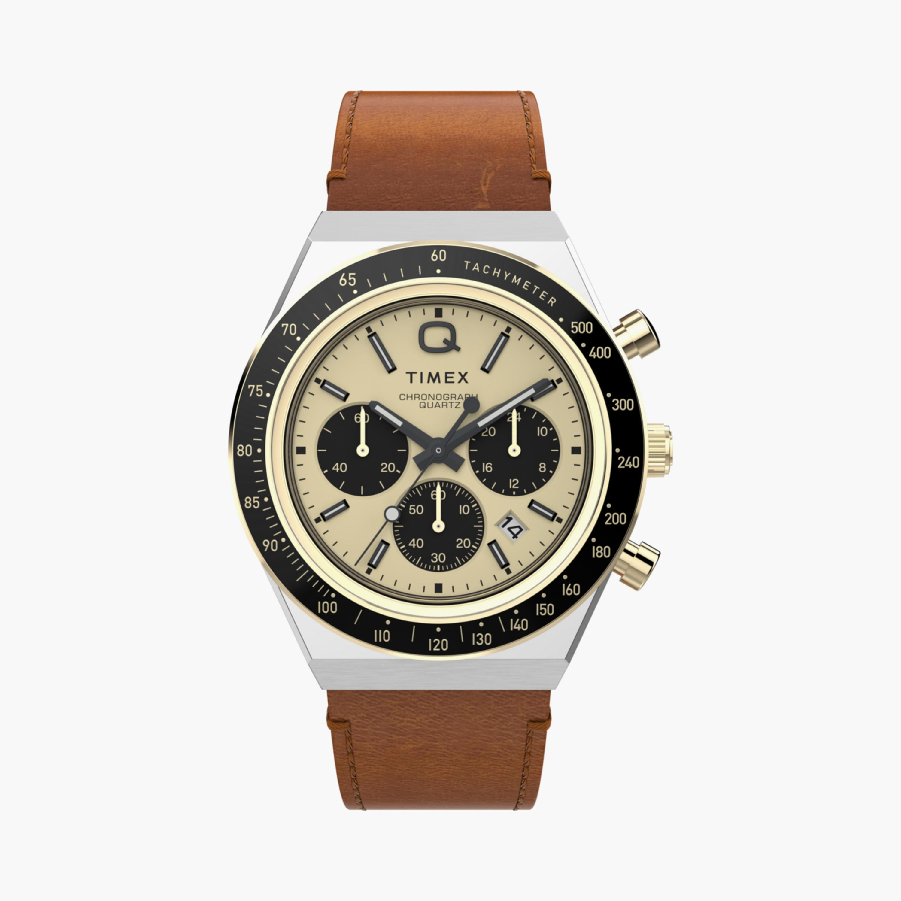 تايمكس ساعة يد رجالية 40 مم بنية كرونوغراف جلد | TW2W64400-men-watchesandjewellery-watches-image-1