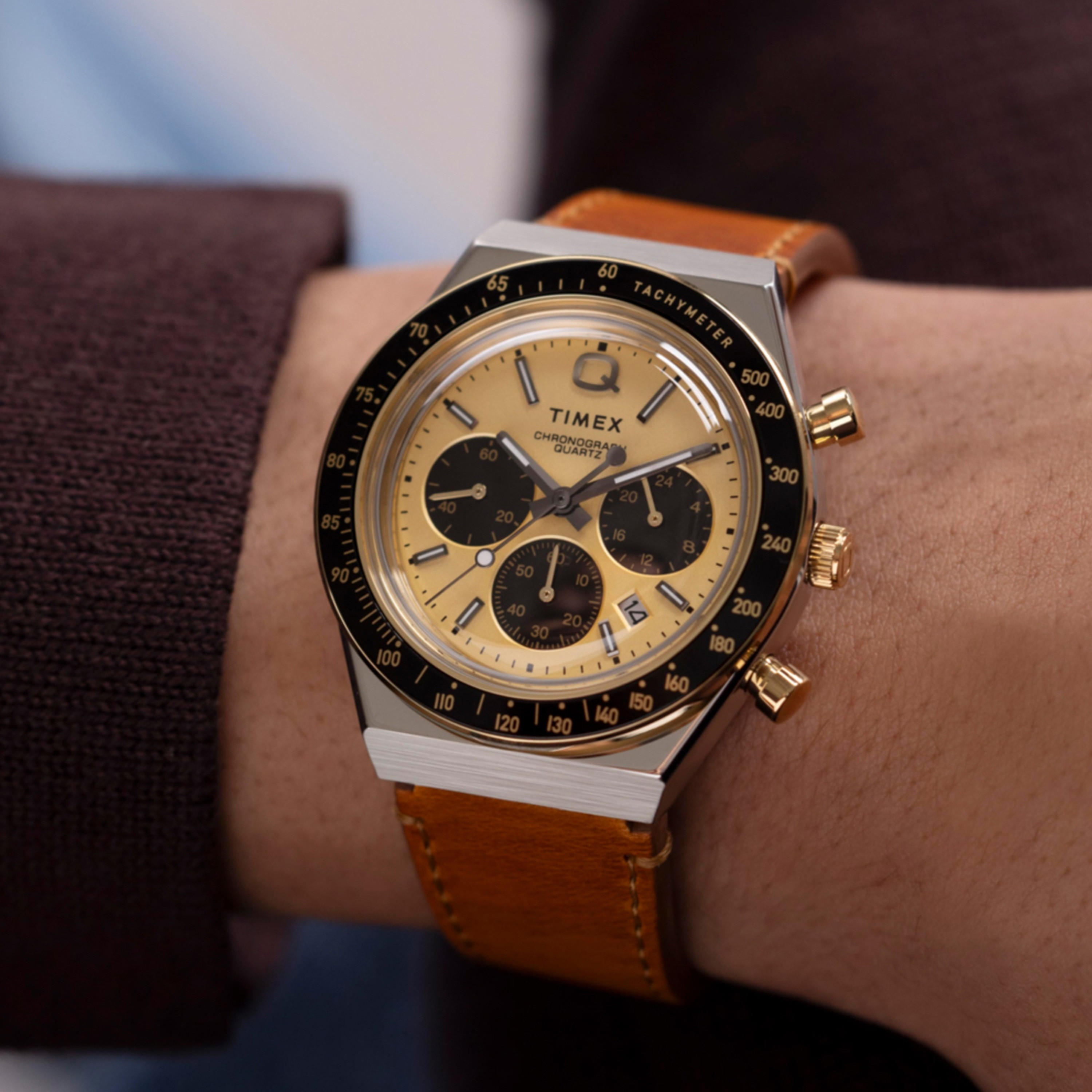 تايمكس ساعة يد رجالية 40 مم بنية كرونوغراف جلد | TW2W64400-men-watchesandjewellery-watches-image-6