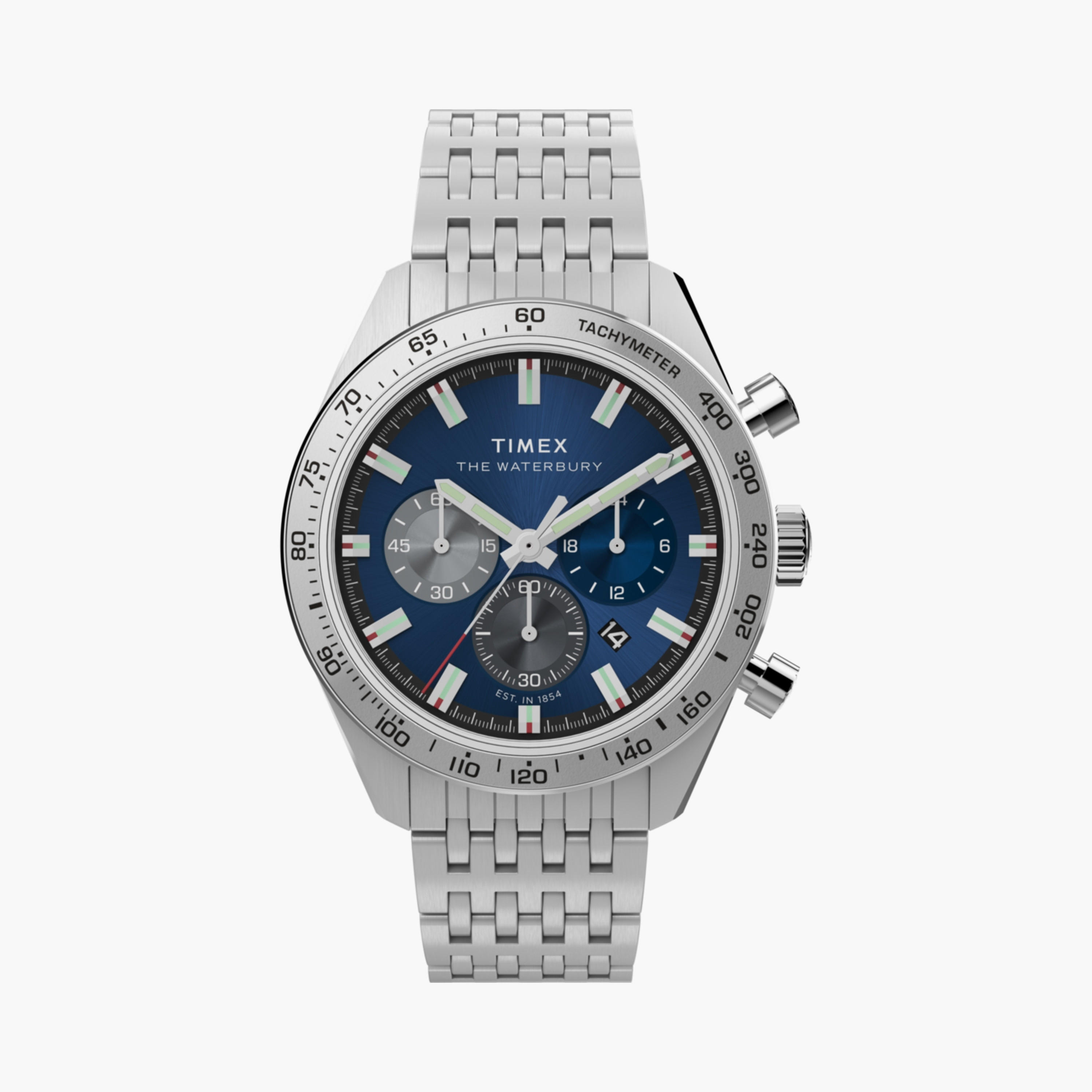 تايمكس ساعة يد رجالية 41 مم فضية كرونوغراف ستانلس ستيل | TW2Y18500-men-watchesandjewellery-watches-image-1