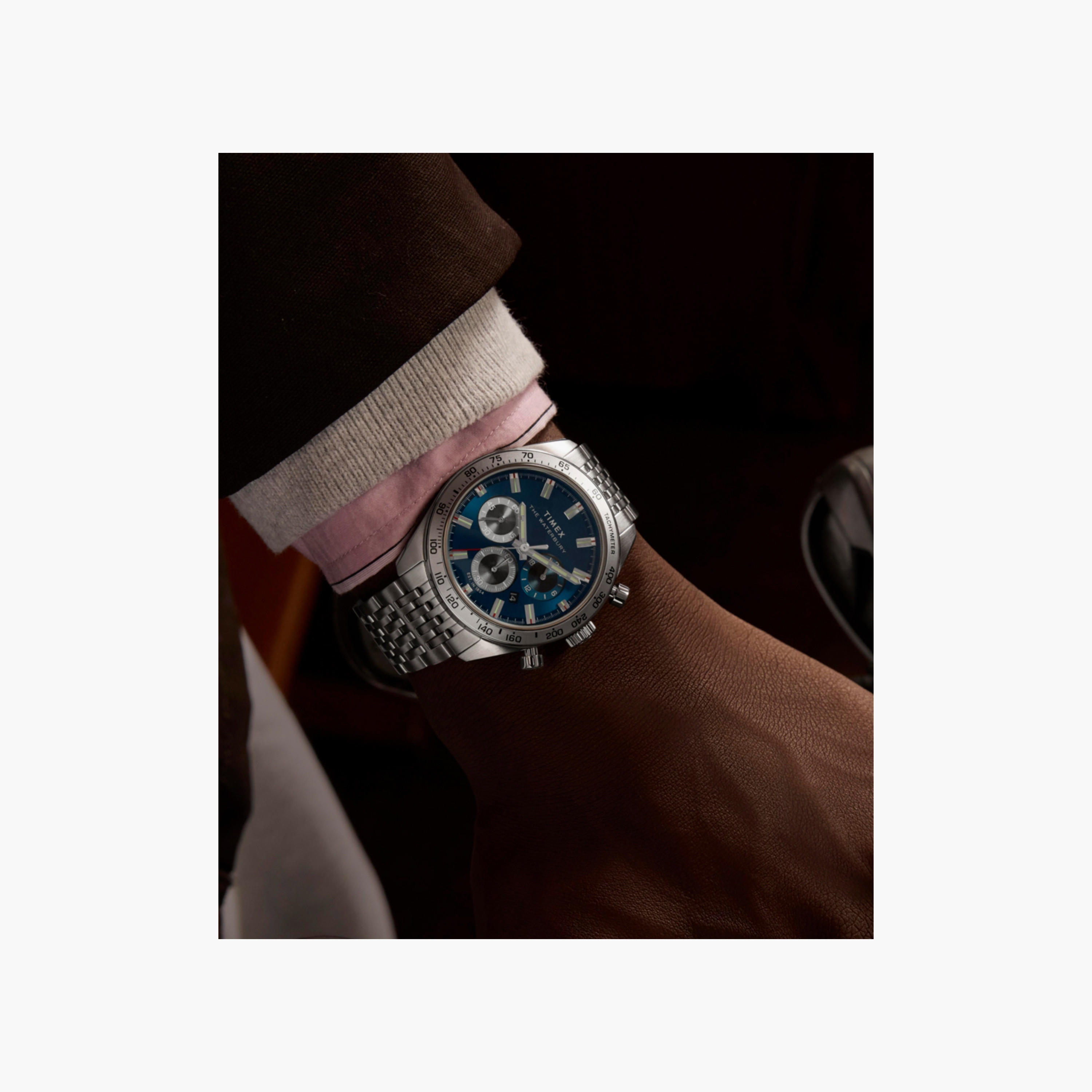Timex Men's 41 MM Silver Chronograph Stainless Steel Watch | TW2Y18500-men-watchesandjewellery-watches-image-6