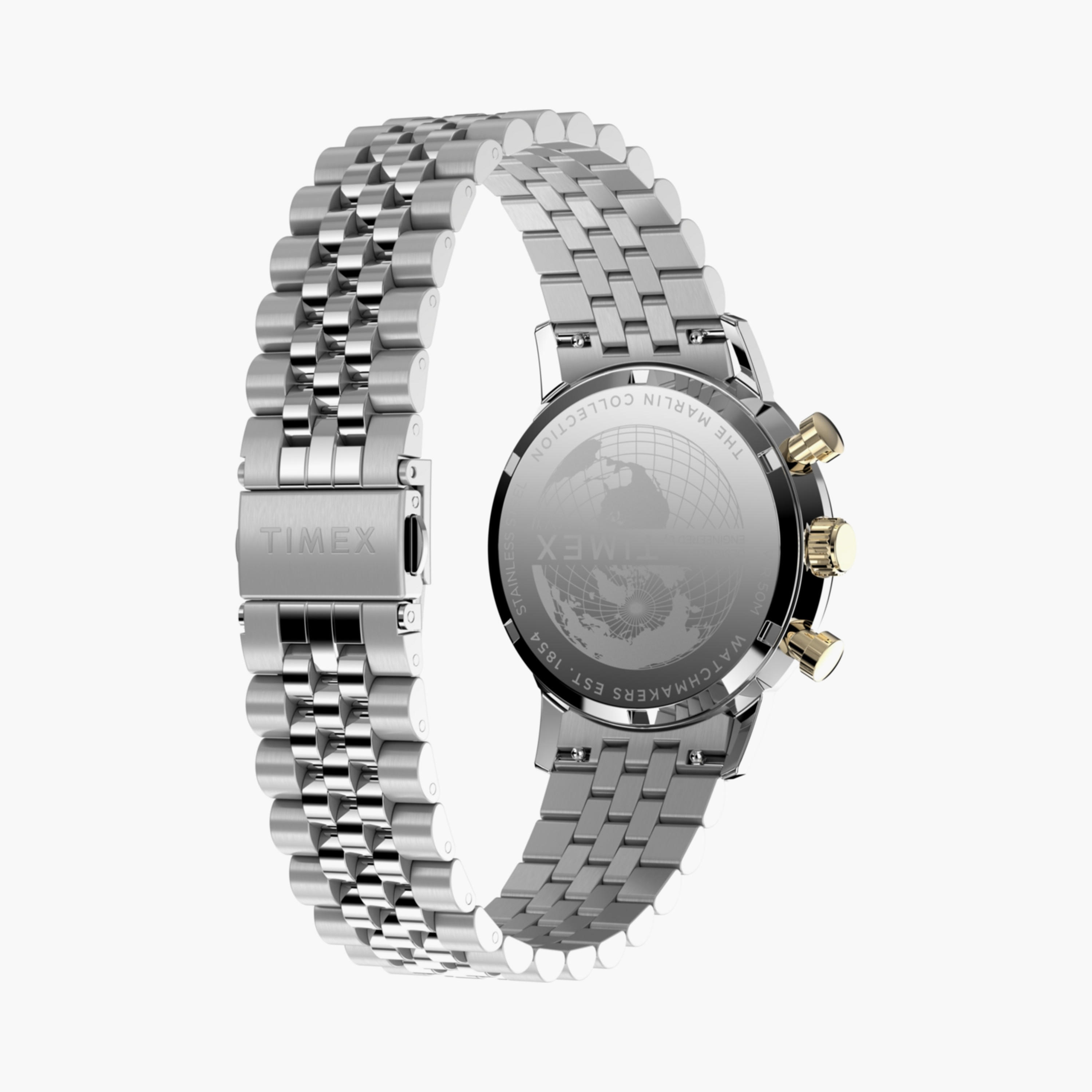 تايمكس ساعة يد رجالية 40 مم فضية كرونوغراف ستانلس ستيل | TW2W51600-men-watchesandjewellery-watches-image-18