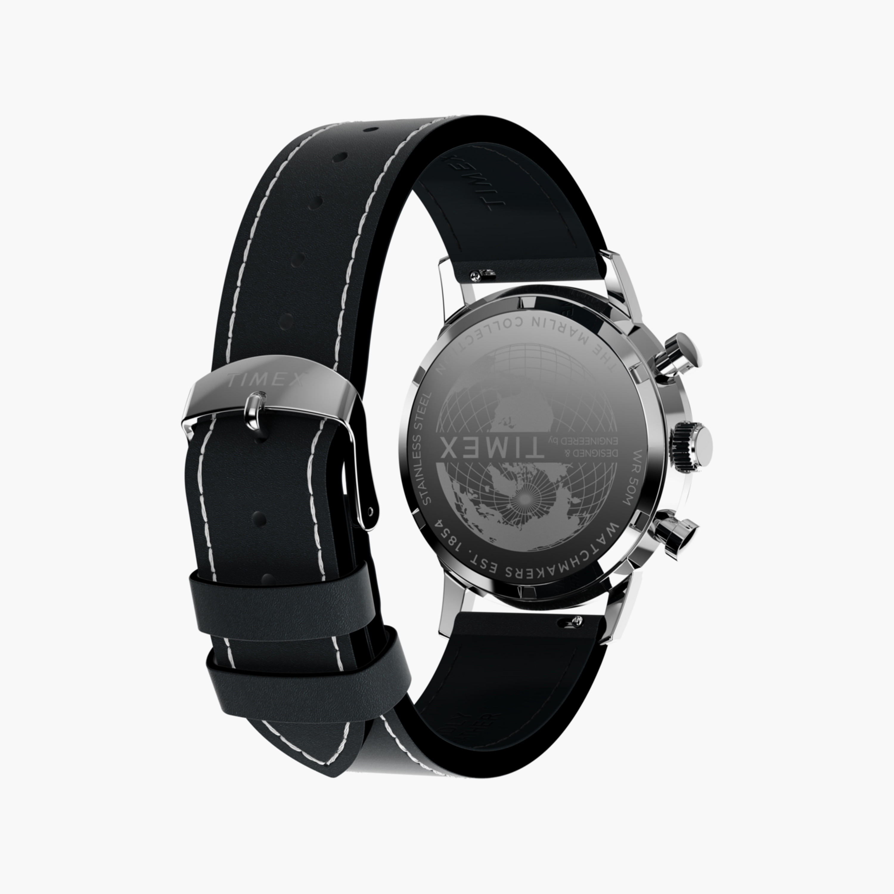 تايمكس ساعة يد رجالية 40 مم سوداء كرونوغراف جلد | TW2W98900-men-watchesandjewellery-watches-image-4