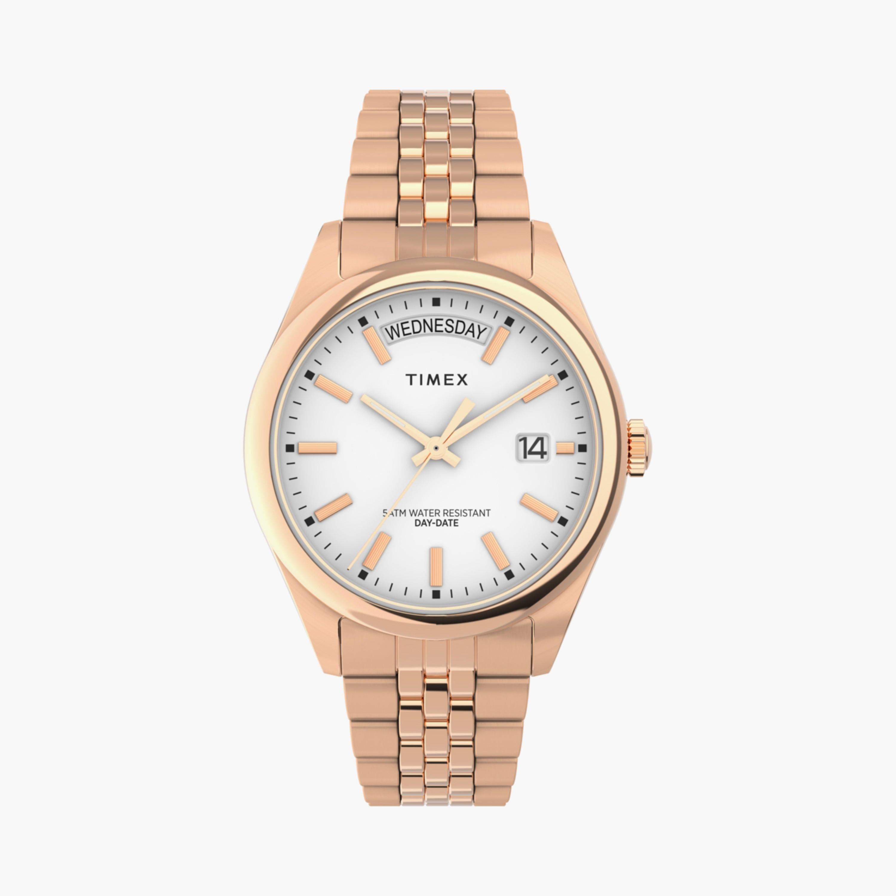 تايمكس ساعة يد نسائية 36 مم ذهبية وردية أنالوج ستانلس ستيل | TW2W32200-women-watchesandjewellery-watches-image-1