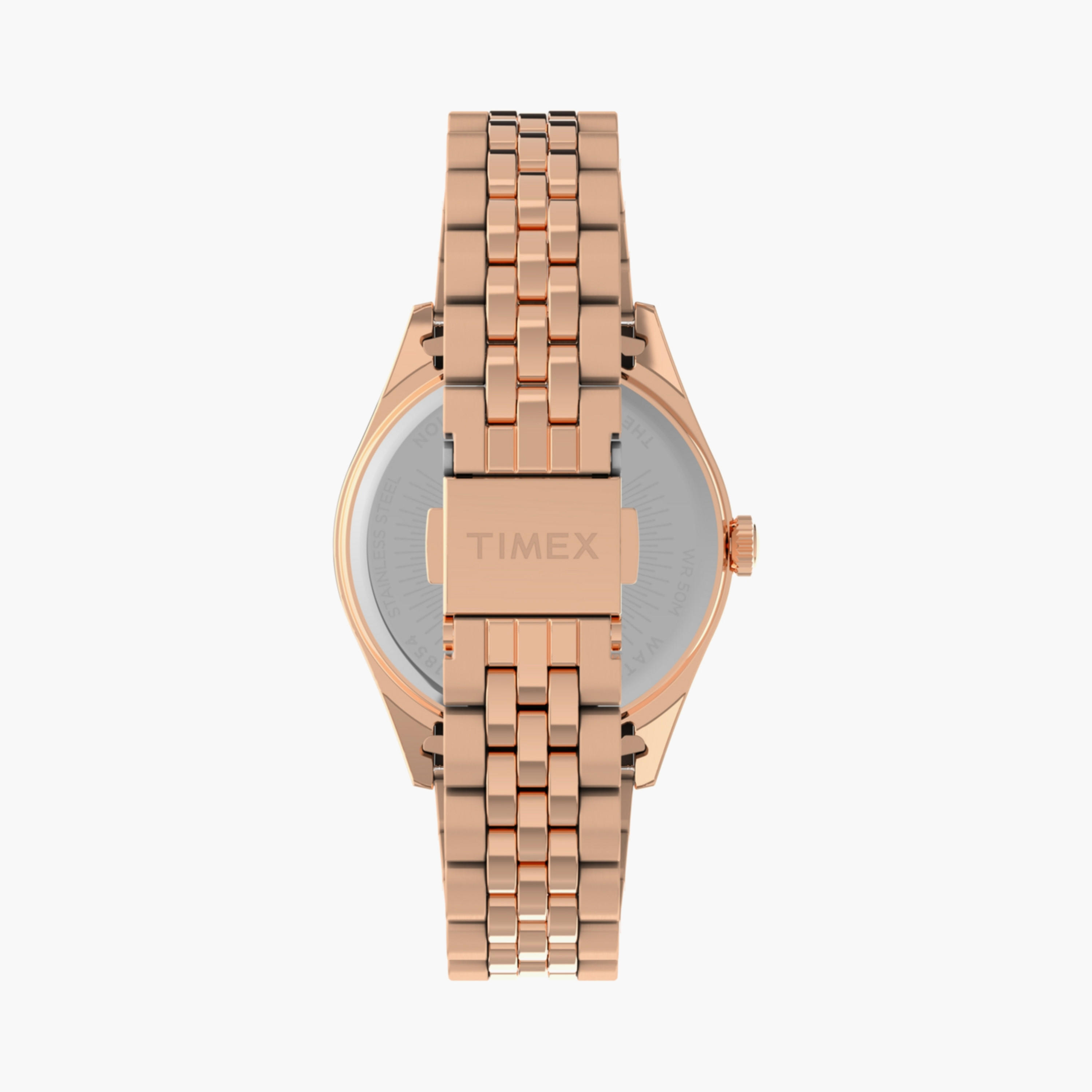 تايمكس ساعة يد نسائية 36 مم ذهبية وردية أنالوج ستانلس ستيل | TW2W32200-women-watchesandjewellery-watches-image-3