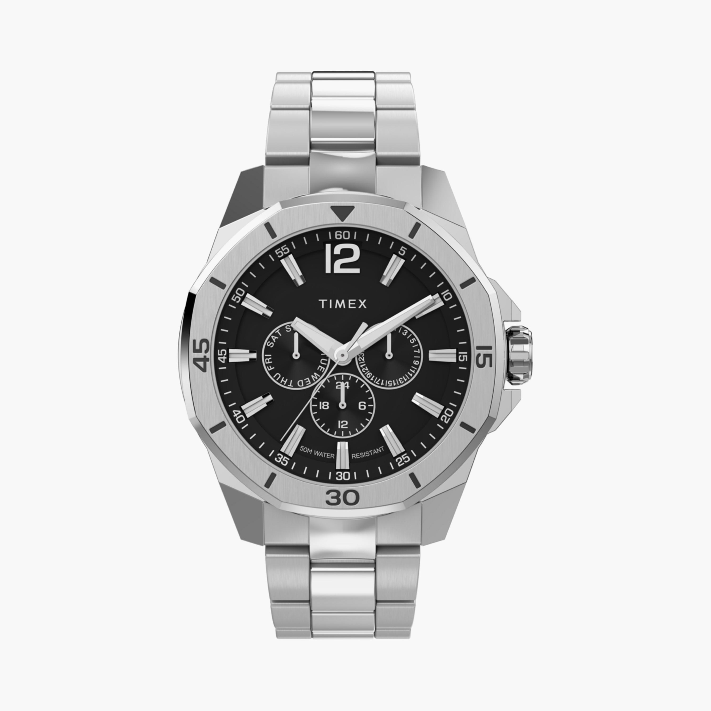 تايمكس ساعة يد رجالية 46 مم فضية أنالوج ستانلس ستيل | TW2W79900-men-watchesandjewellery-watches-image-1