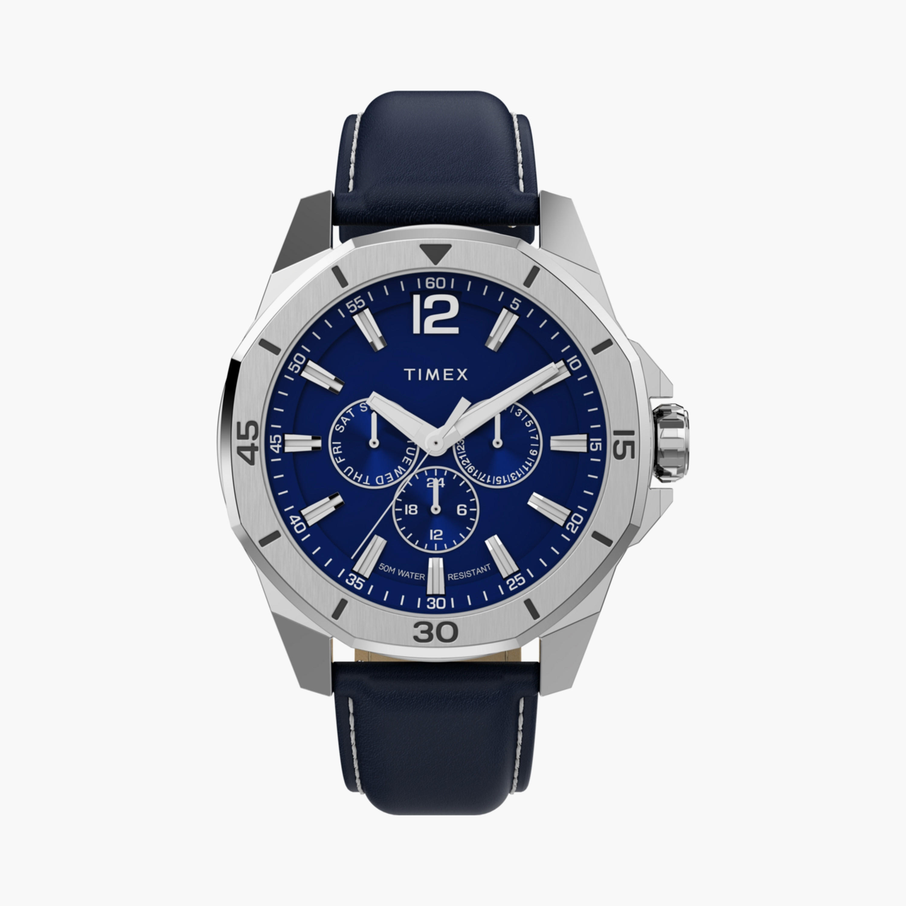 Timex Men's 46 MM Silver Analog Stainless Steel Watch | TW2W79900-men-watchesandjewellery-watches-image-1