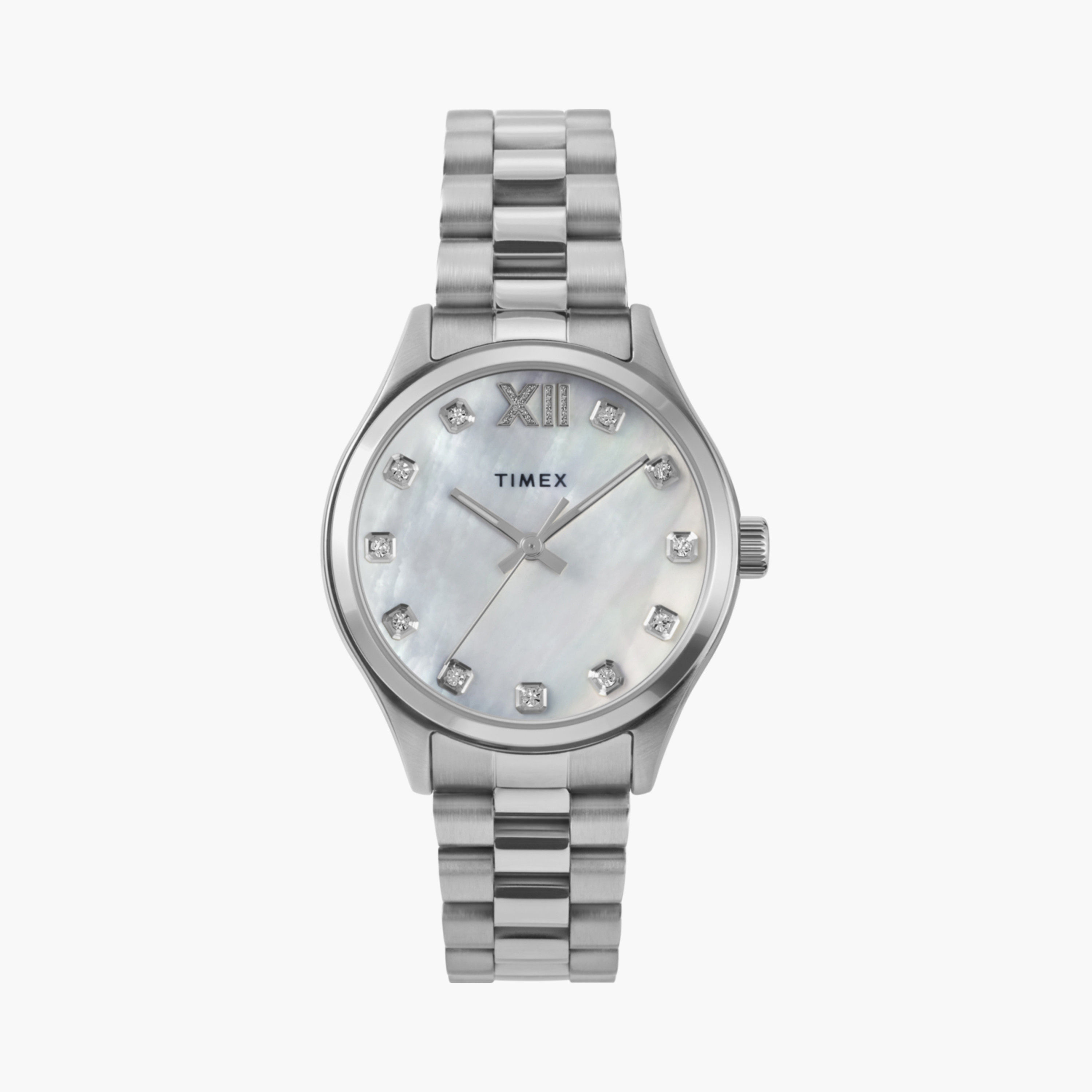 تايمكس ساعة يد نسائية 34 مم فضية أنالوج ستانلس ستيل | TW2W85300-women-watchesandjewellery-watches-image-1