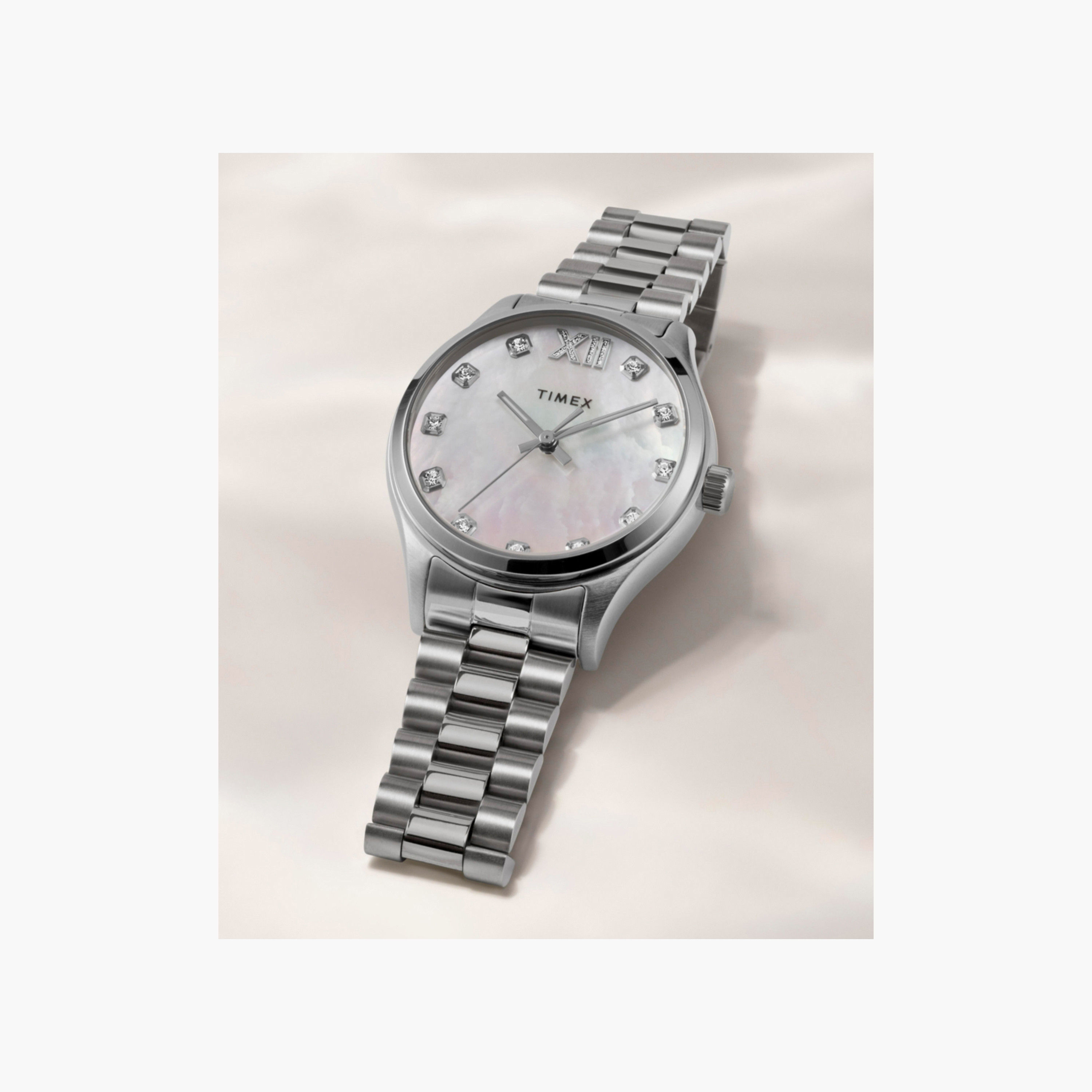 تايمكس ساعة يد نسائية 34 مم فضية أنالوج ستانلس ستيل | TW2W85300-women-watchesandjewellery-watches-image-6