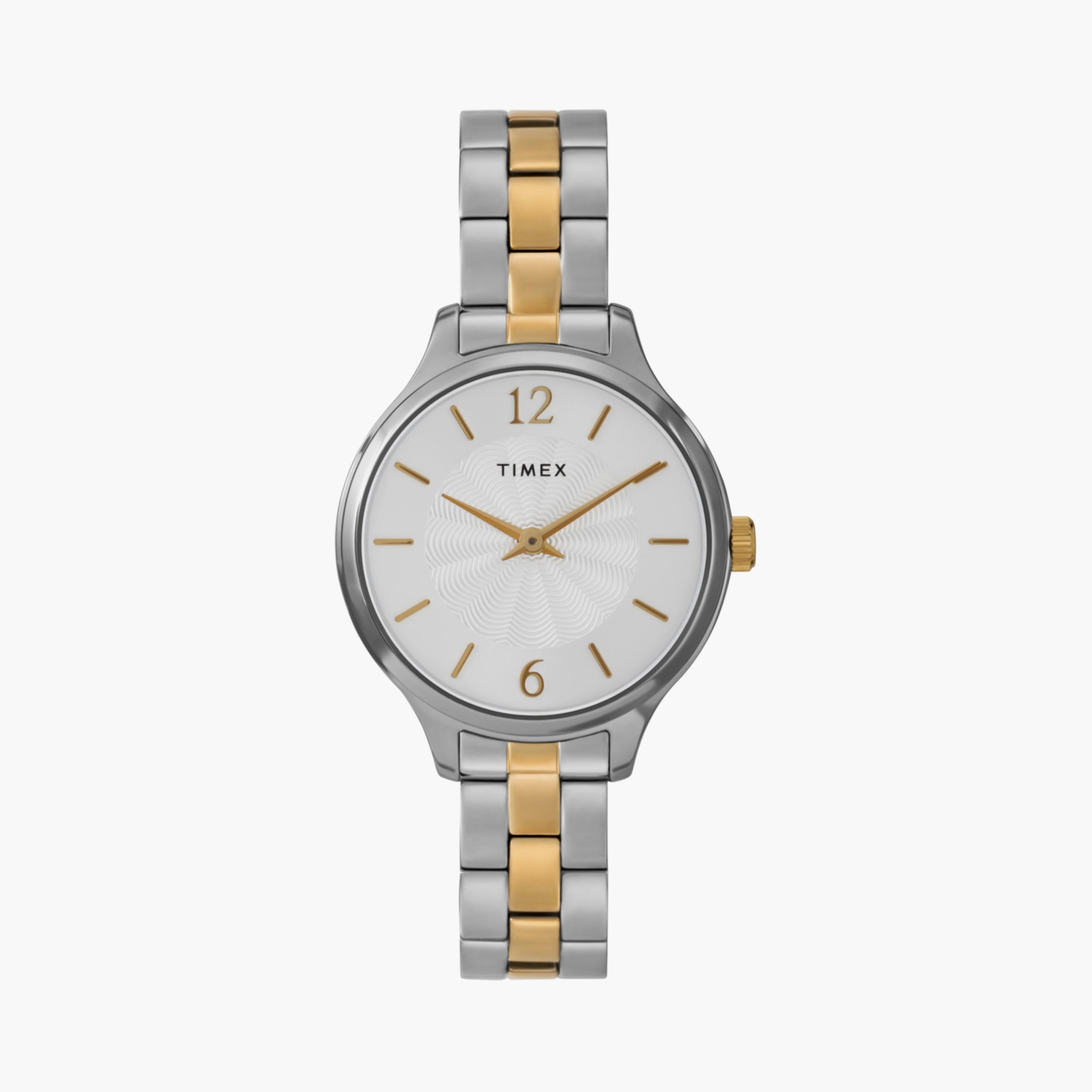 Timex Women's 32 MM Silver & Gold Analog Stainless Steel Watch | TW2W98100-women-watchesandjewellery-watches-image-1