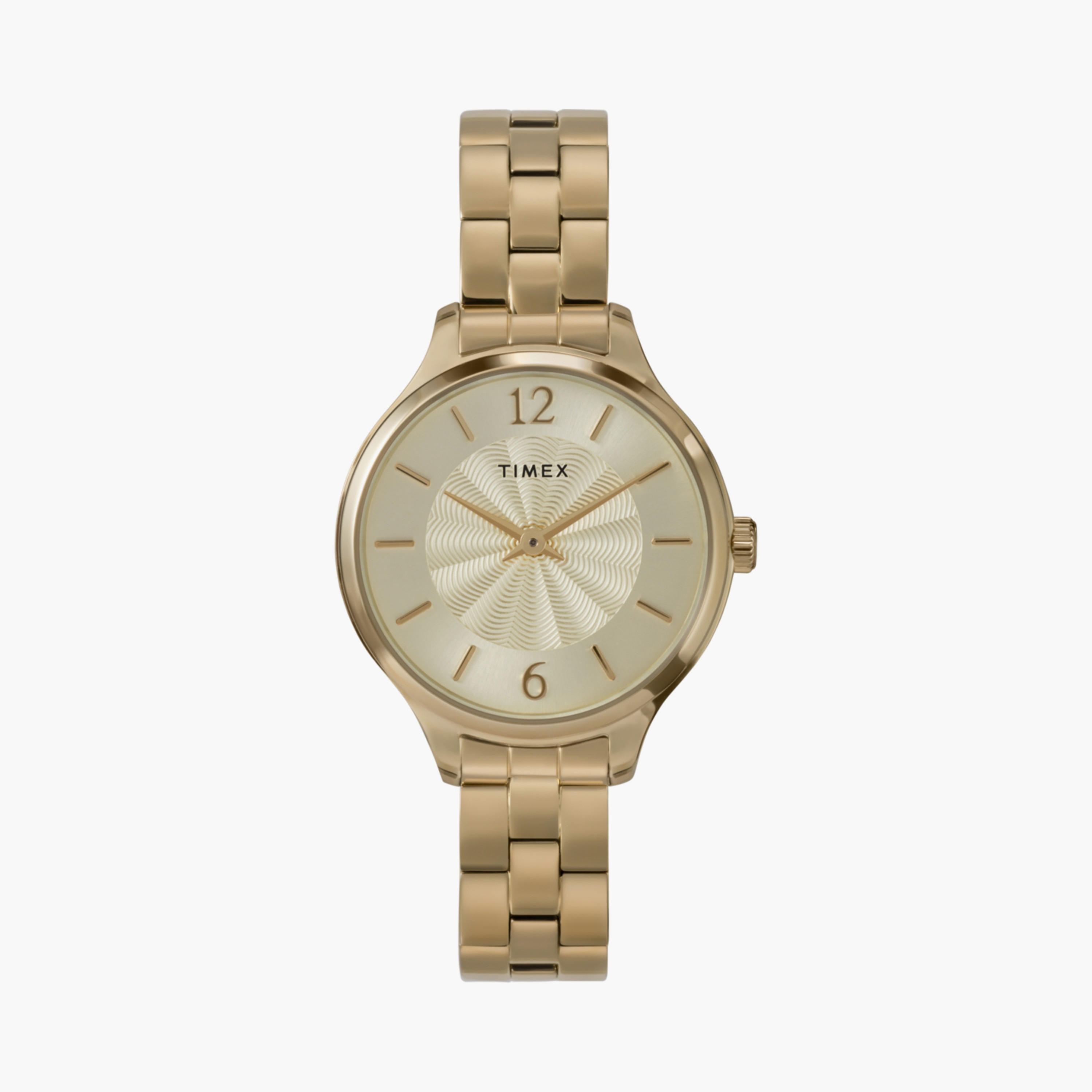 تايمكس ساعة يد نسائية 32 مم ذهبية أنالوج ستانلس ستيل | TW2W98200-women-watchesandjewellery-watches-image-1