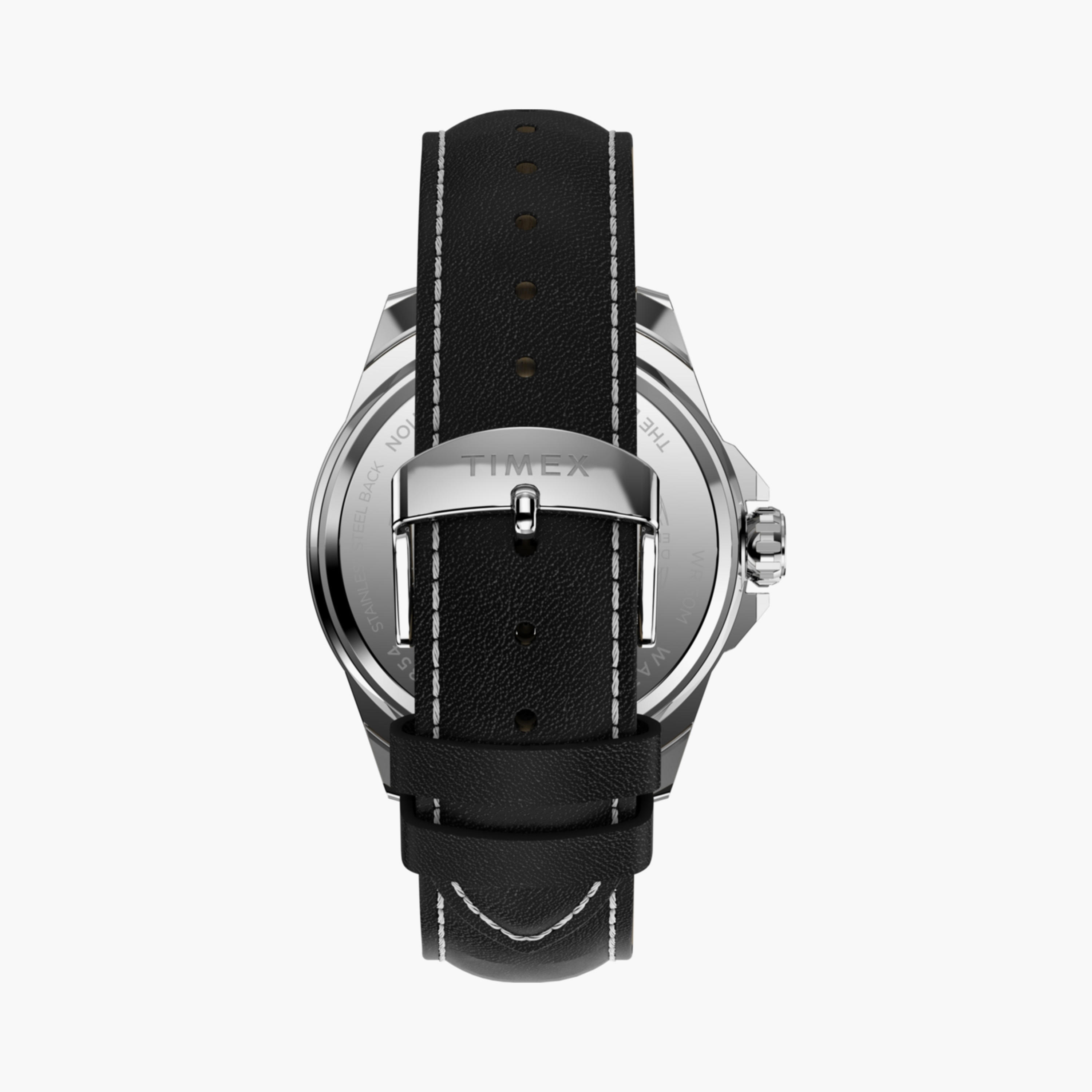 Timex Men's 46 MM Black Analog Leather Watch | TW2W79800-men-watchesandjewellery-watches-image-3