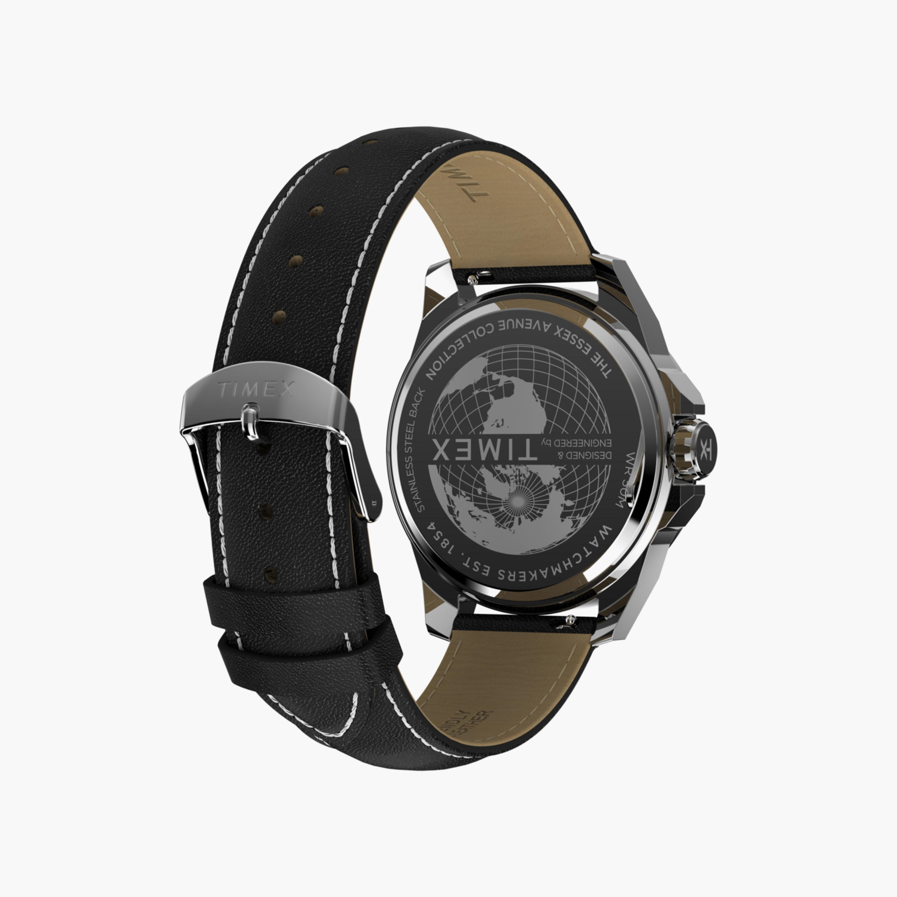 Timex Men's 46 MM Black Analog Leather Watch | TW2W79800-men-watchesandjewellery-watches-image-4