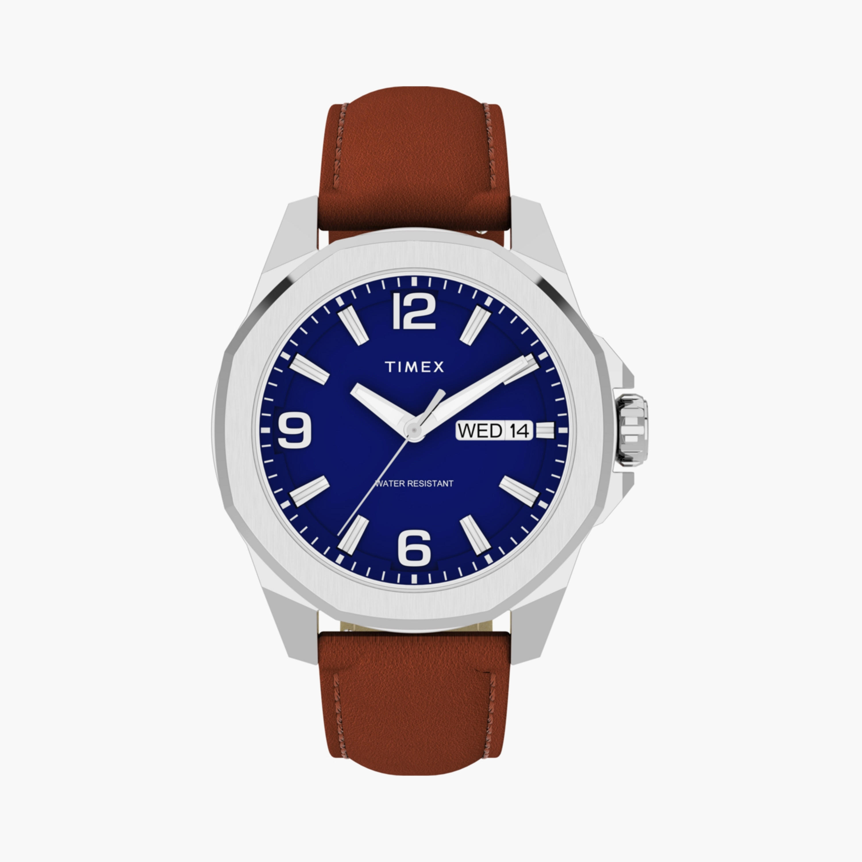 Timex Men's 46 MM Brown Analog Leather Watch | TW2W92800-men-watchesandjewellery-watches-image-1