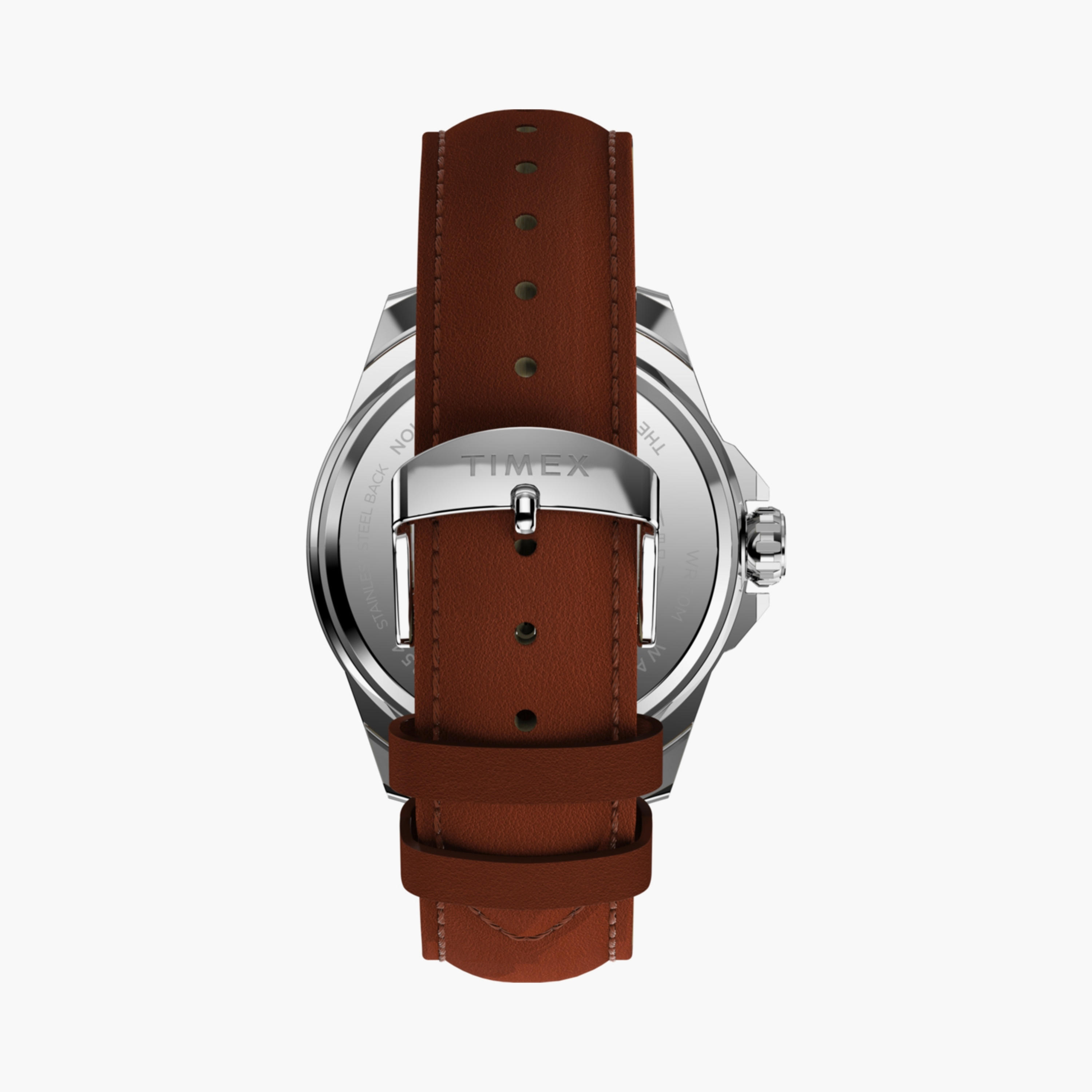 Timex Men's 46 MM Brown Analog Leather Watch | TW2W92800-men-watchesandjewellery-watches-image-3