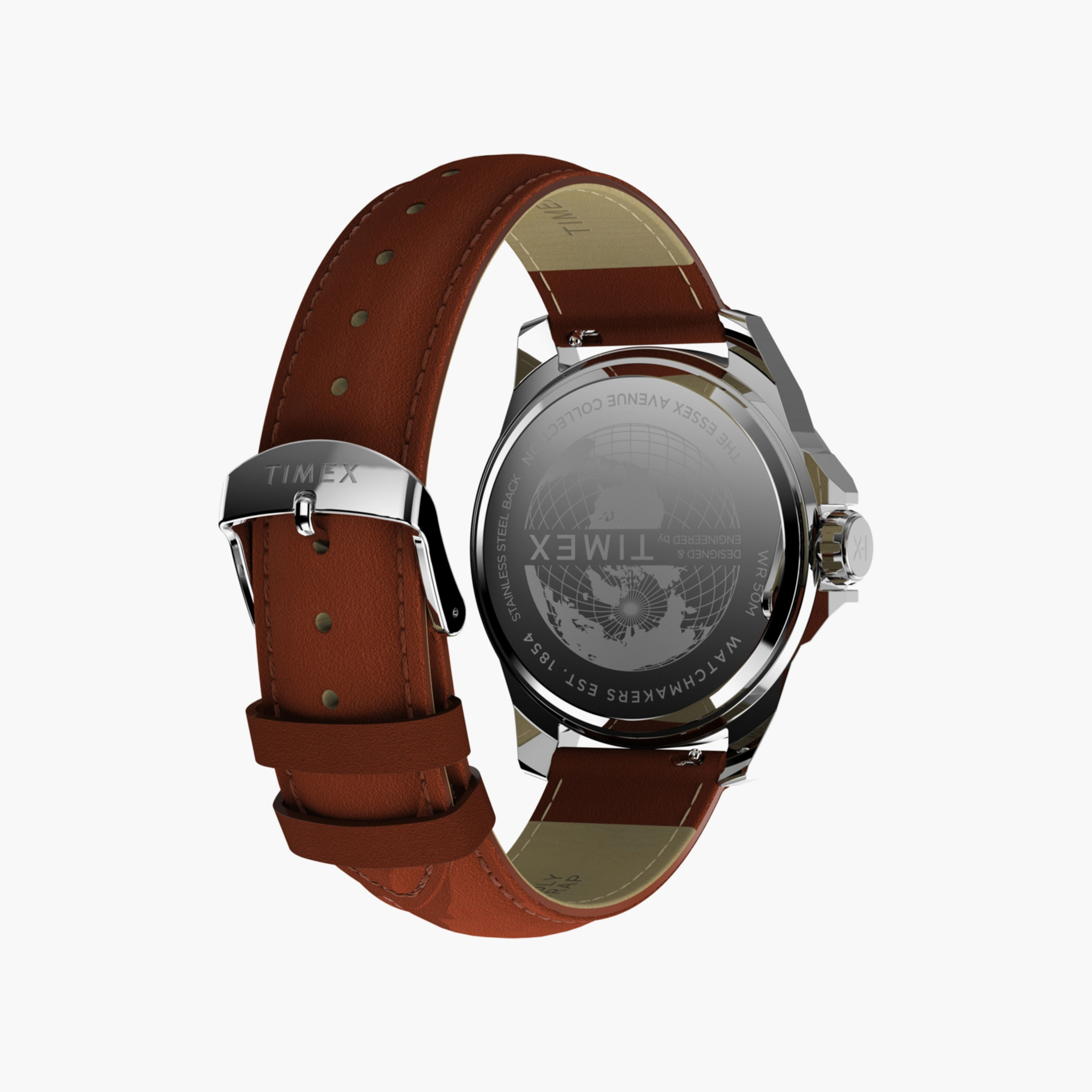 Timex Men's 46 MM Brown Analog Leather Watch | TW2W92800-men-watchesandjewellery-watches-image-4