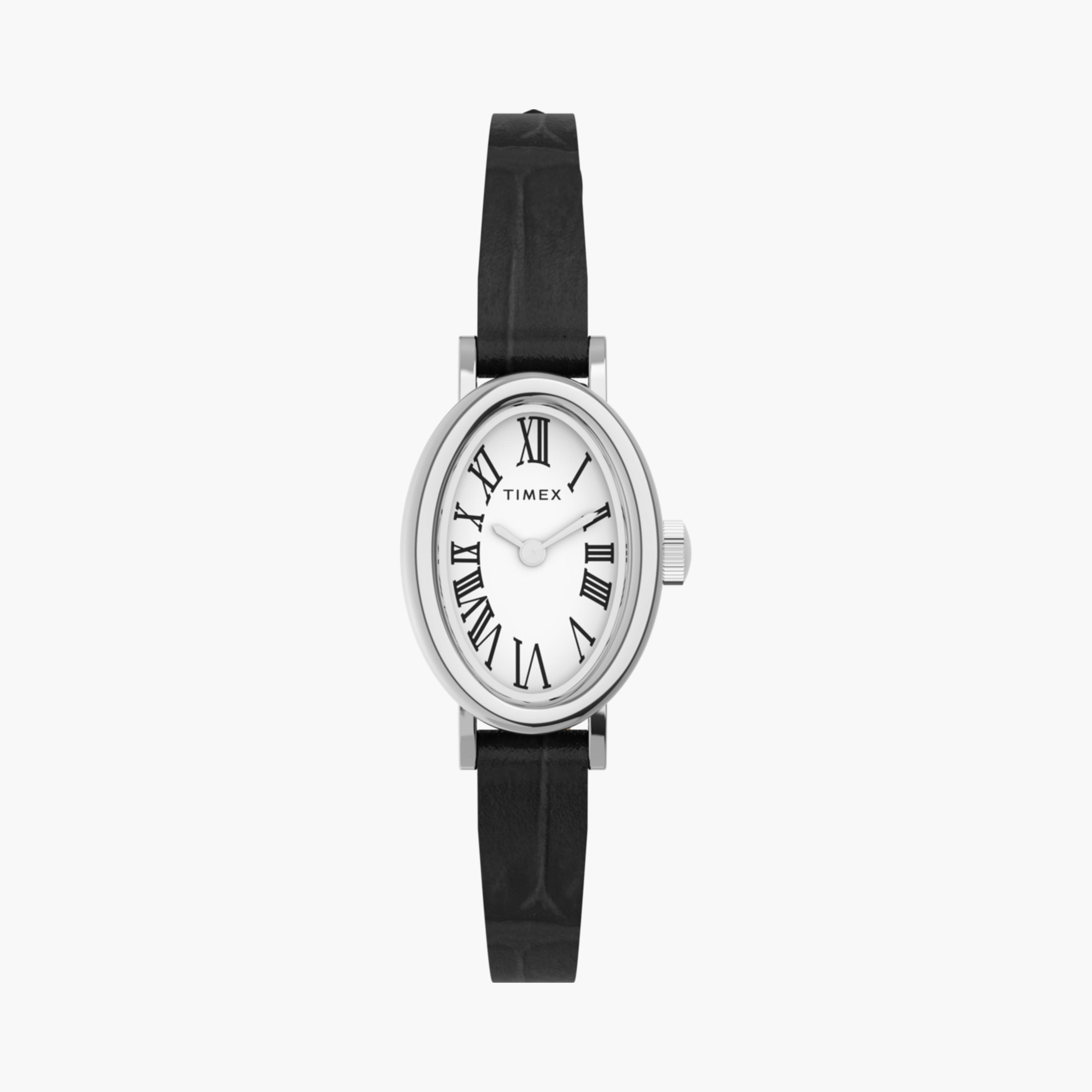 Timex Women's 19 MM Black Analog Leather Watch | TW2W78400-women-watchesandjewellery-watches-image-1