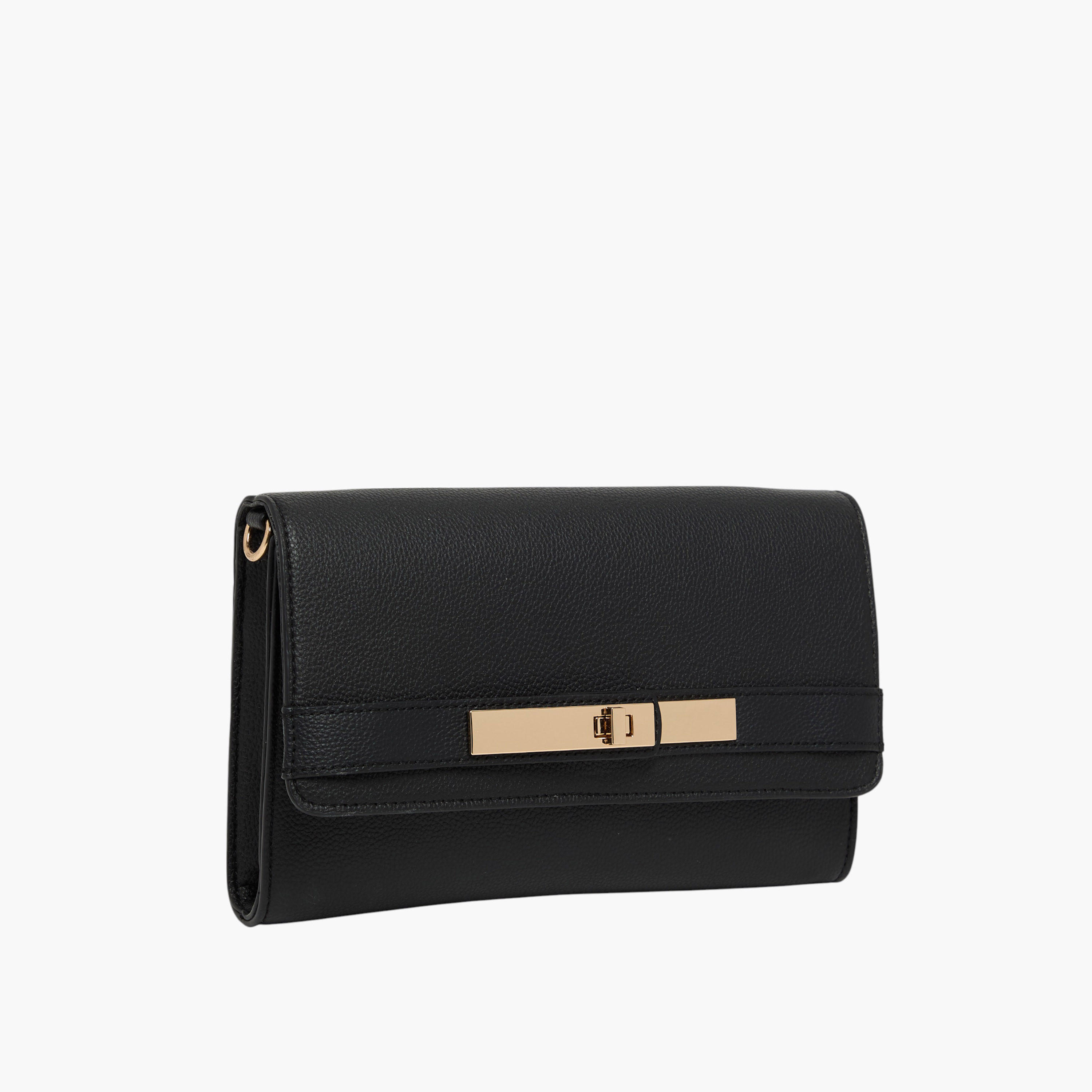 Anne Klein Solid Crossbody Bag with Detachable Chain Strap and Flap Closure-women-bagsandwallets-handbags-image-2